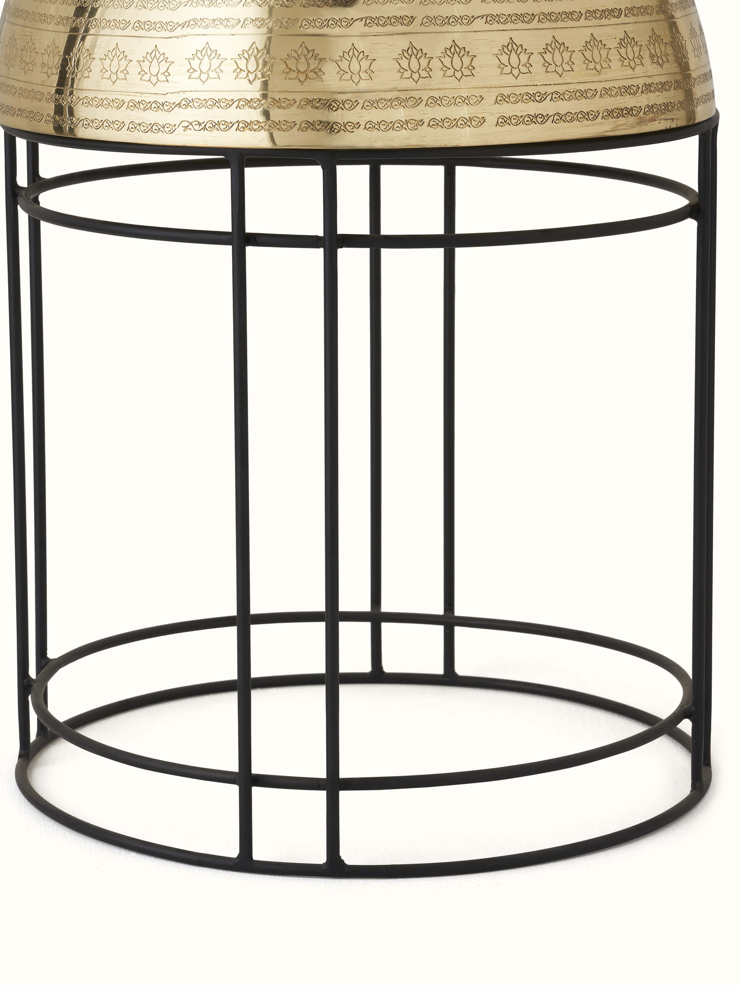 Detailed view of Traditional Brass Planter showcasing intricate designs