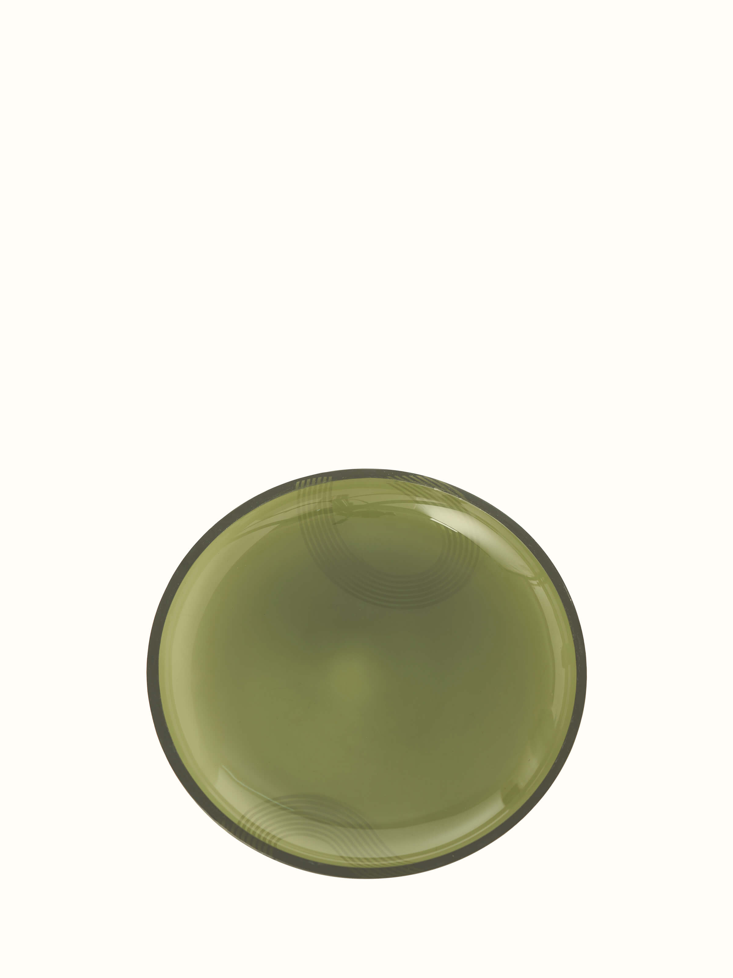 Front view of Firozabadi Glass Dinner Plate in green showing the plate design and color.