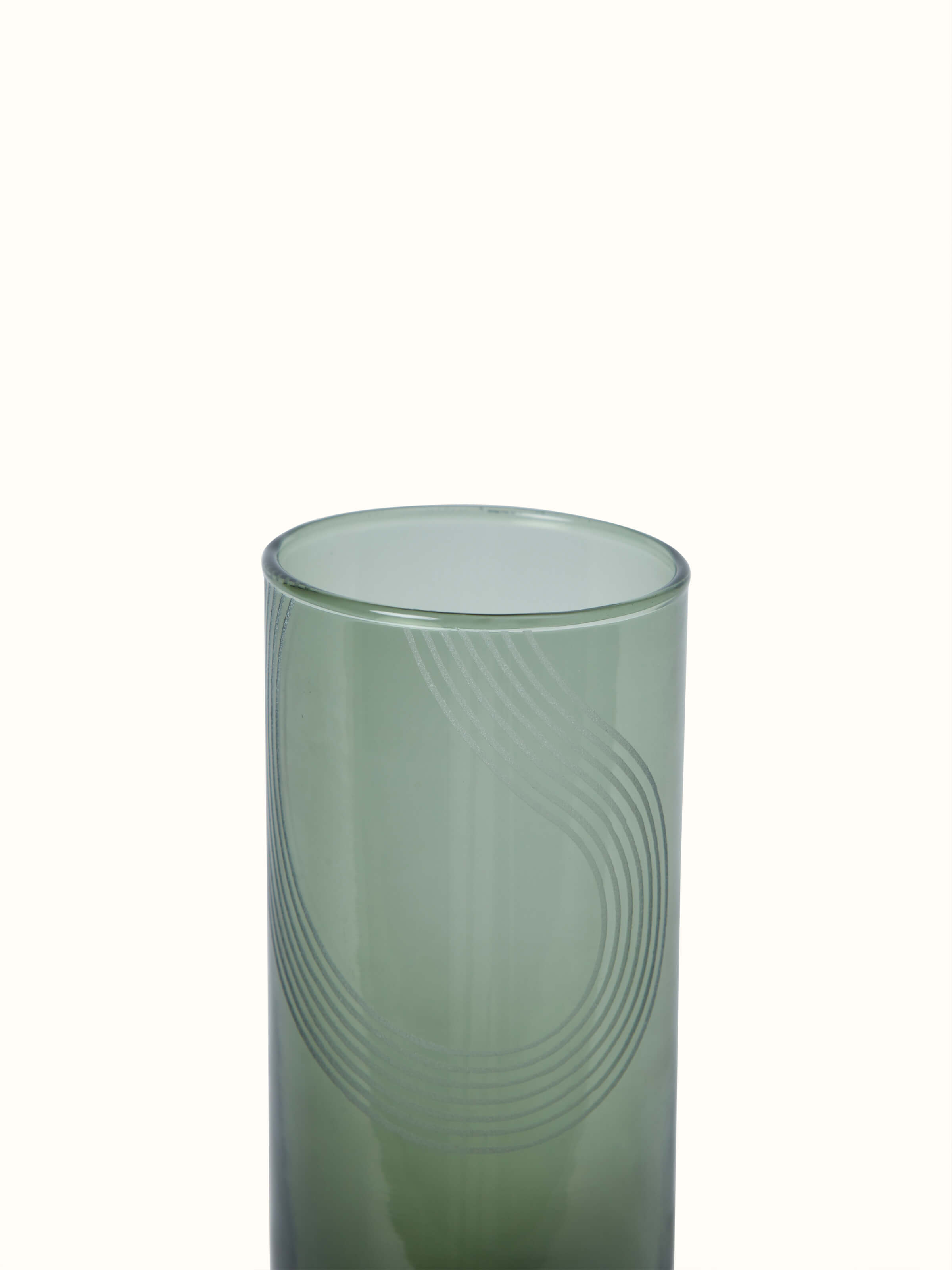 Angled view of Sujani embroidered cotton lampshade in medium grey color emphasizing its elegant design and embroidery