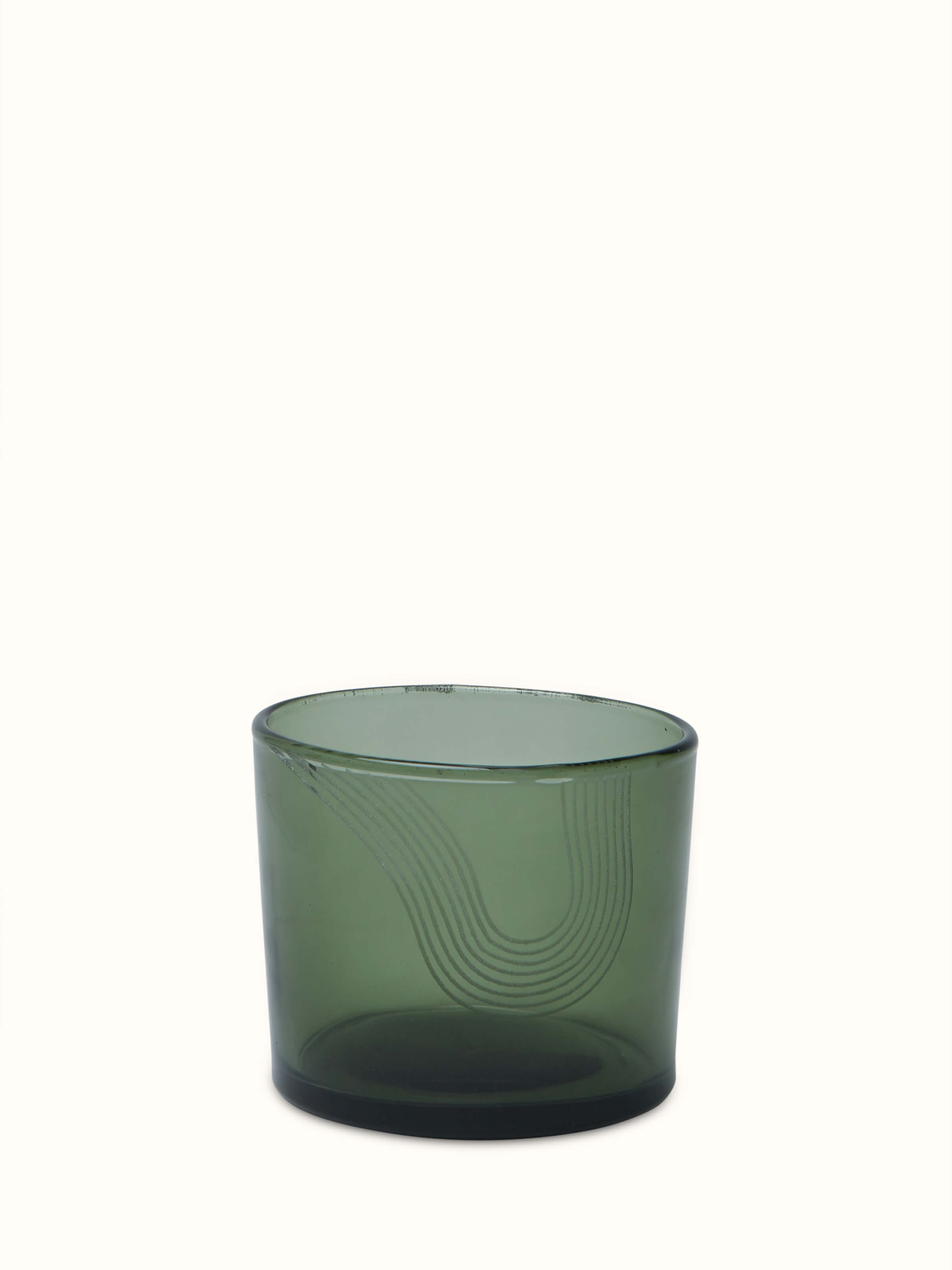 Front view of Firozabadi Green Glass Carafe