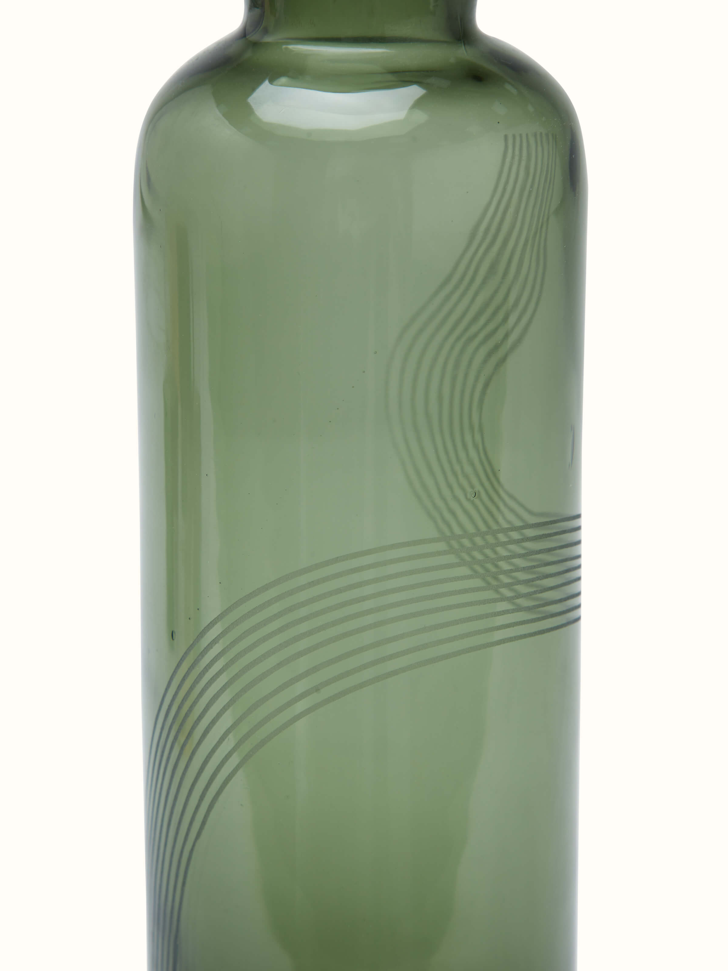 Close-up of Firozabadi Green Glass Carafe