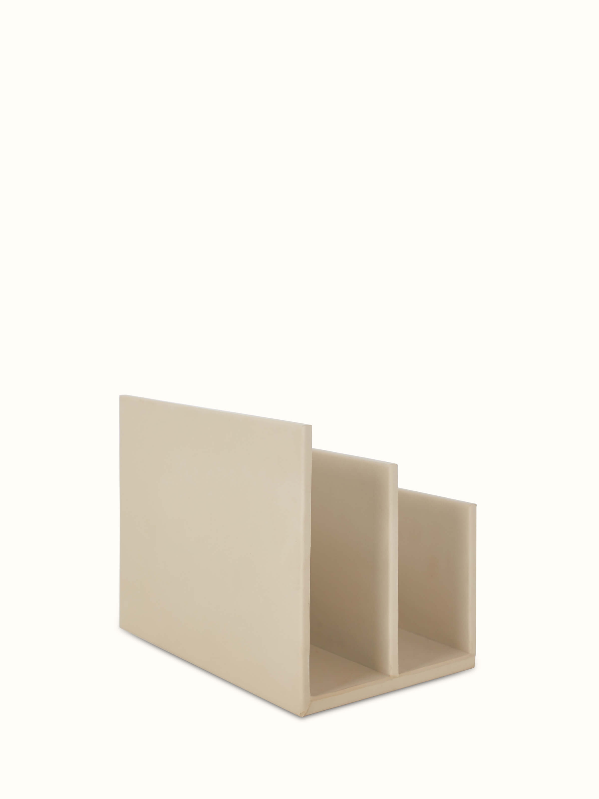 Back view of Leather Letter Rack emphasizing the overall design and construction.