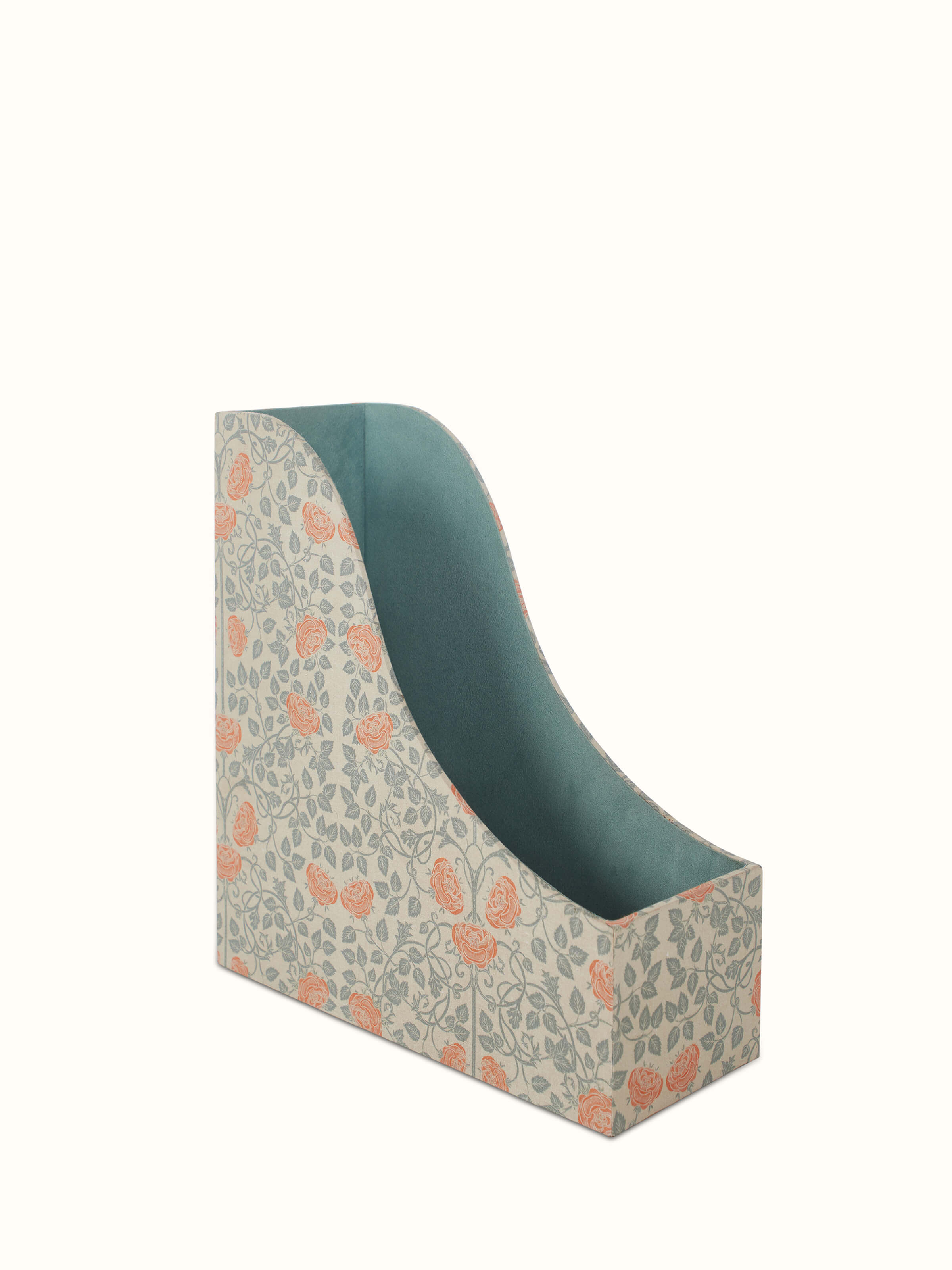 Close-up view of Leather File Holder in Grey, highlighting the texture and detailing of the leather