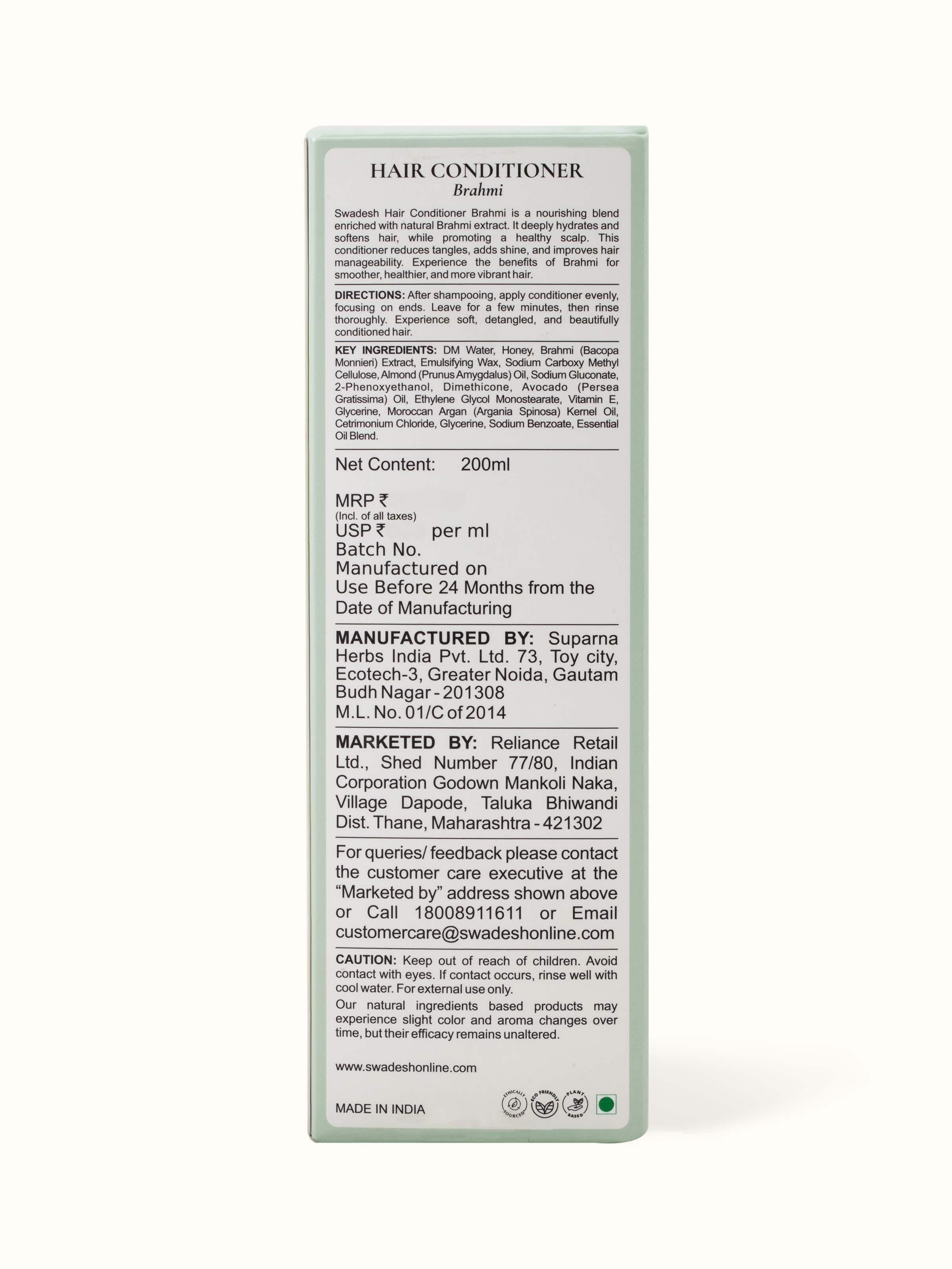 Side view of Hair Conditioner Brahmi highlighting its nourishing and strengthening properties