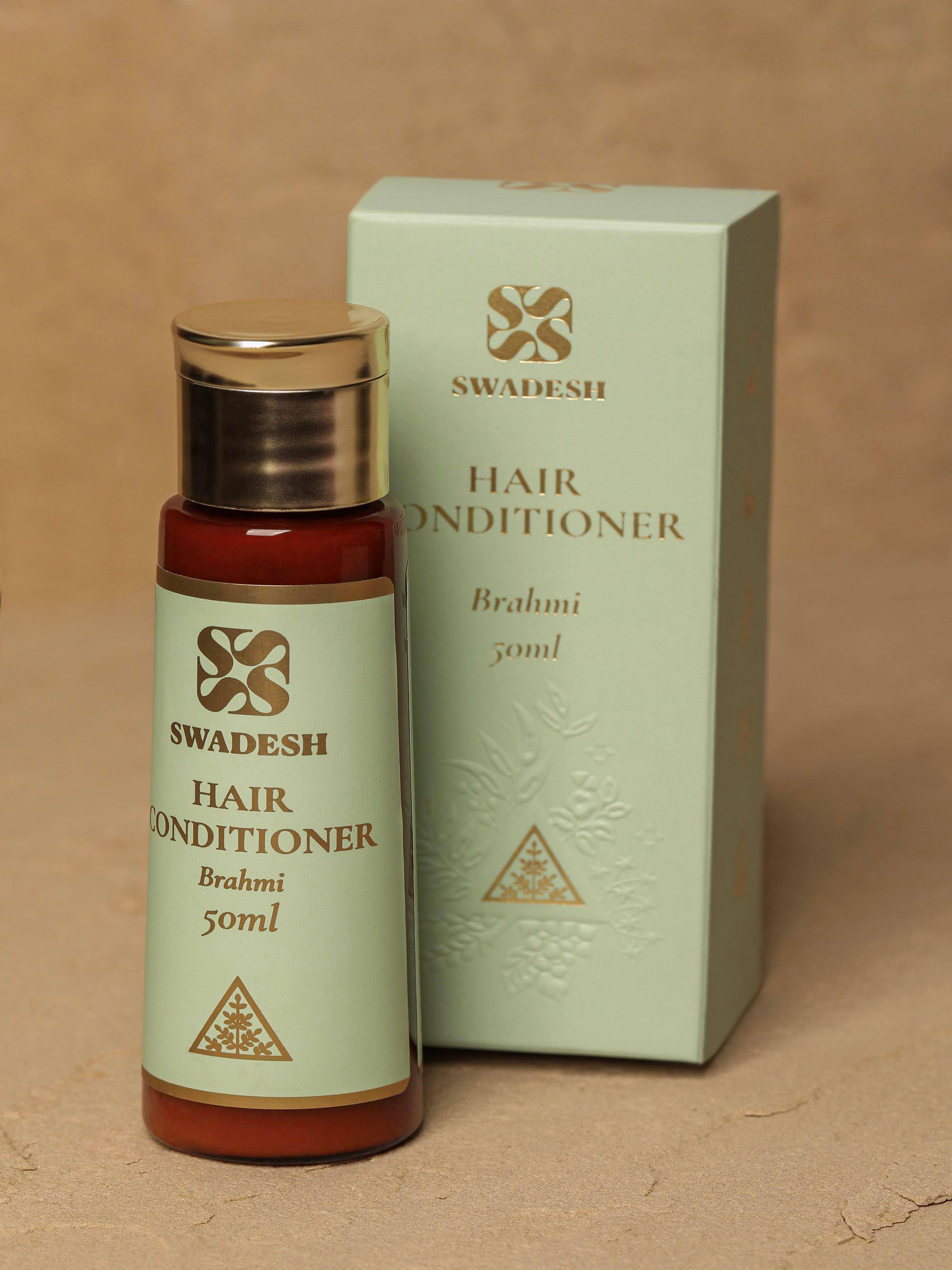 Close-up of Hair Conditioner Brahmi emphasizing the product details and nourishing ingredients