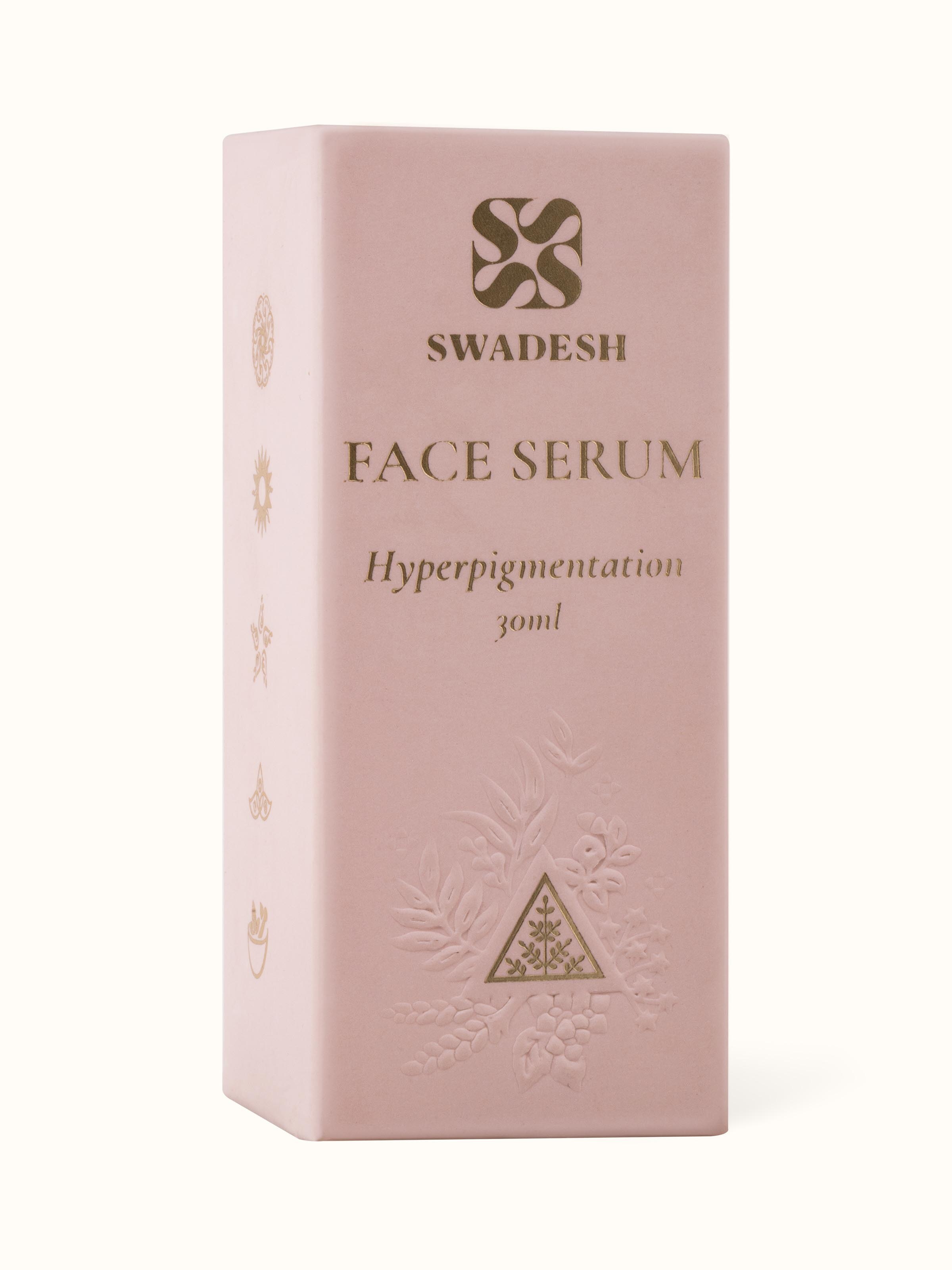 Side view of Face Serum for Hyperpigmentation with emphasis on bottle details