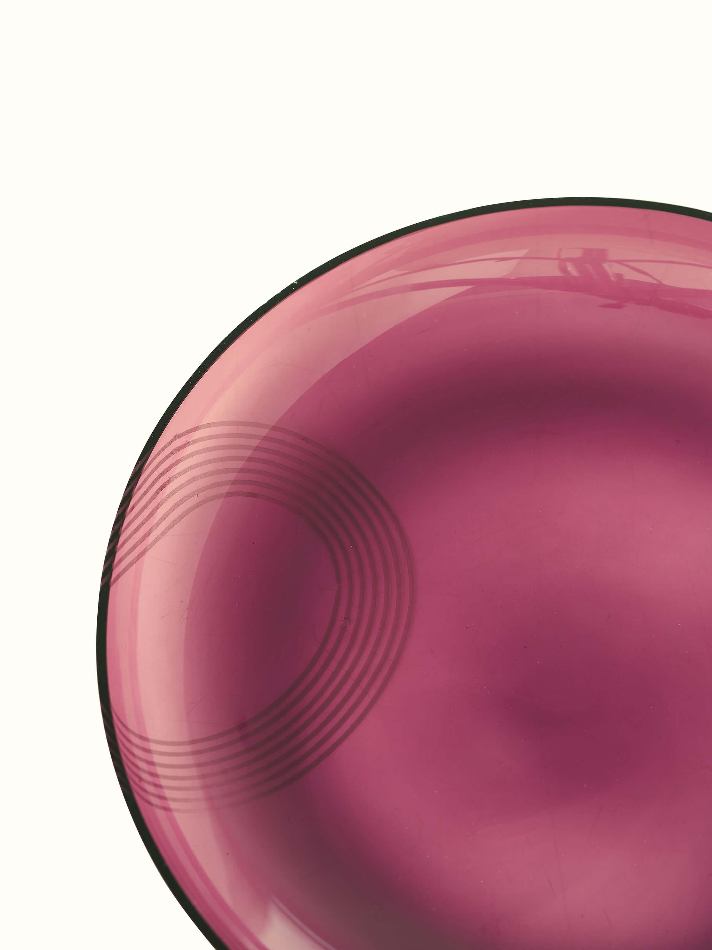 Detailed view of Firozabadi Glass Dinner Plate (Purple) with vibrant color.