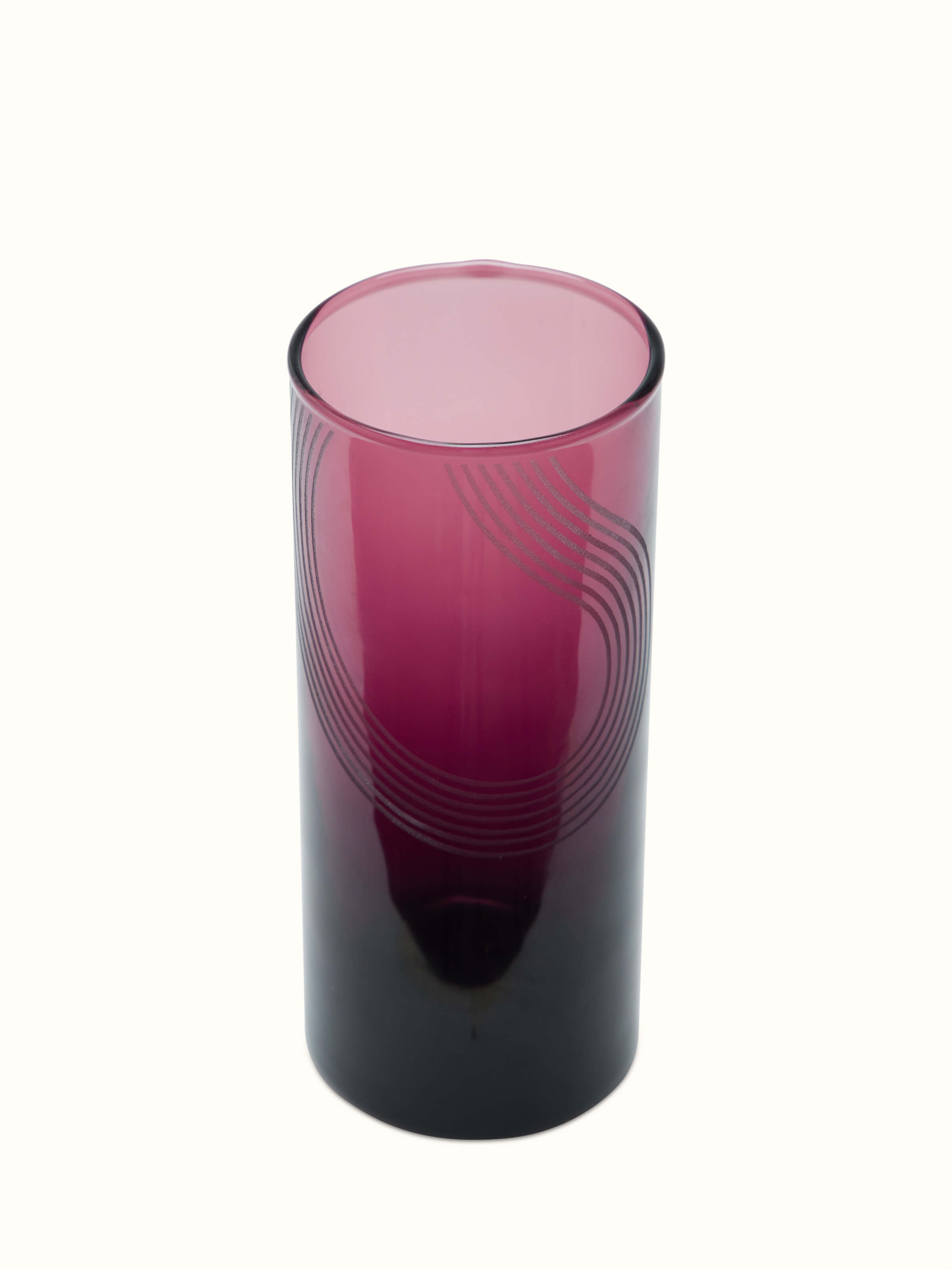 Side view of Firozabadi green water glasses set (4 pcs) displaying the glass pattern