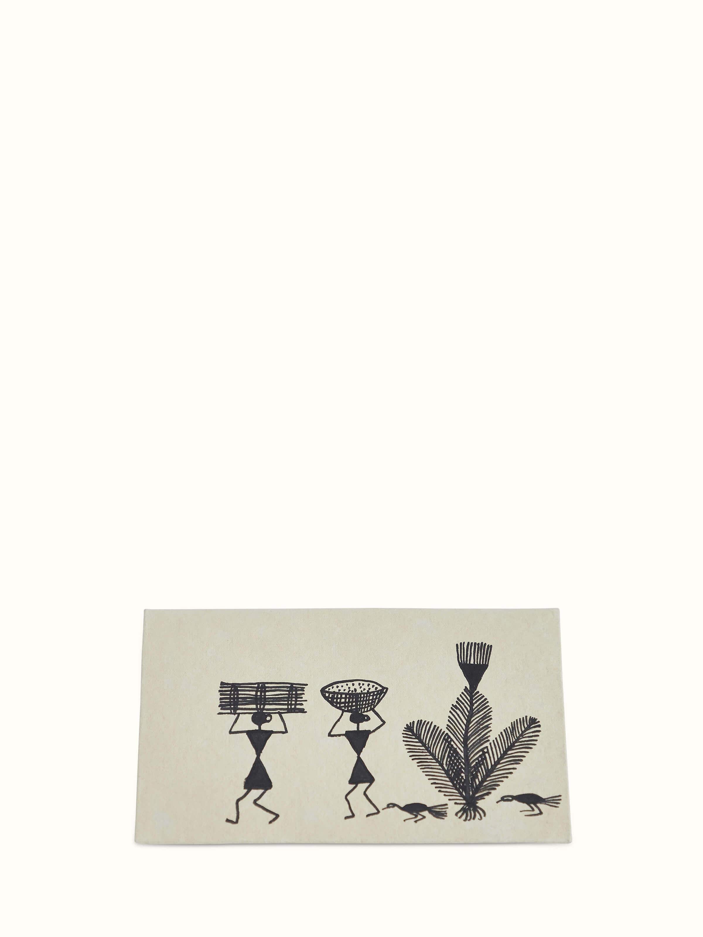 Detailed view of Warli Painted Paper Envelopes (2 pcs) showing artistic design