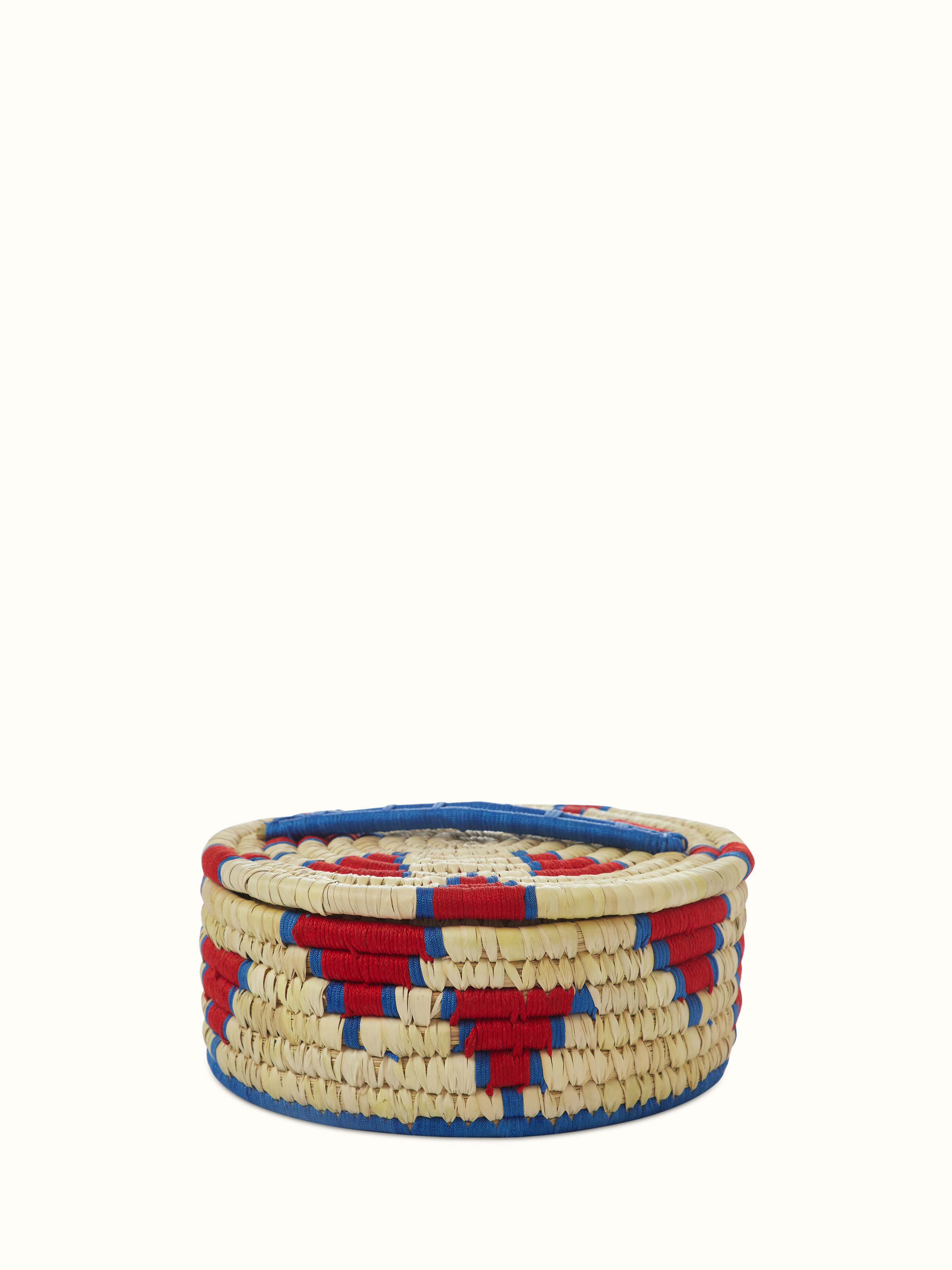 Front view of Kanshi Basketry Natural Fibre Roti Box in Beige