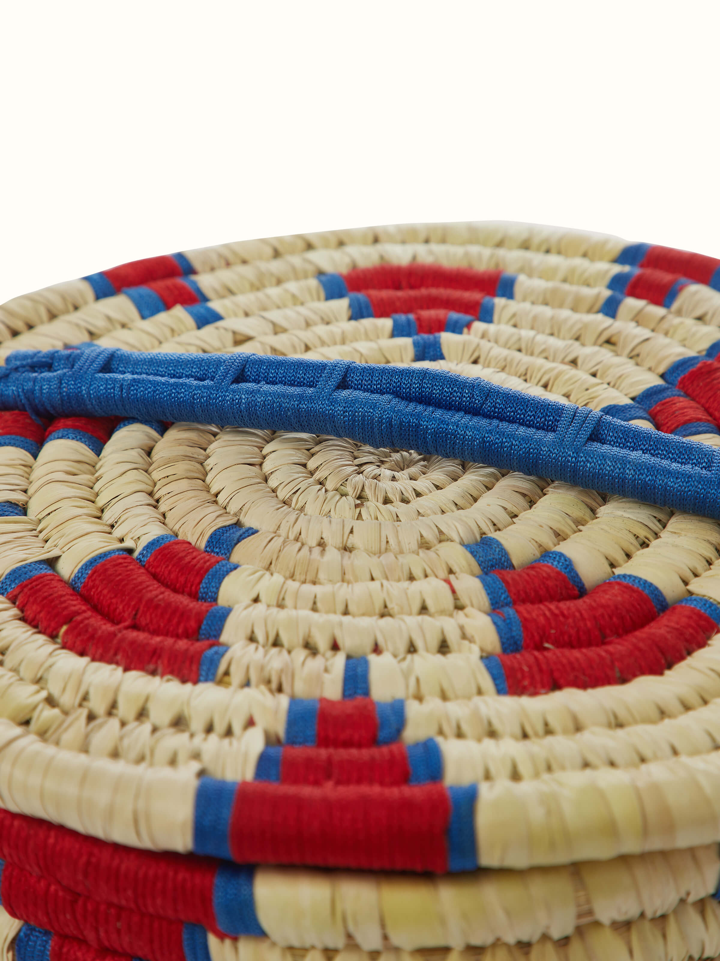 Close-up of Kanshi Basketry Natural Fibre Roti Box in Beige
