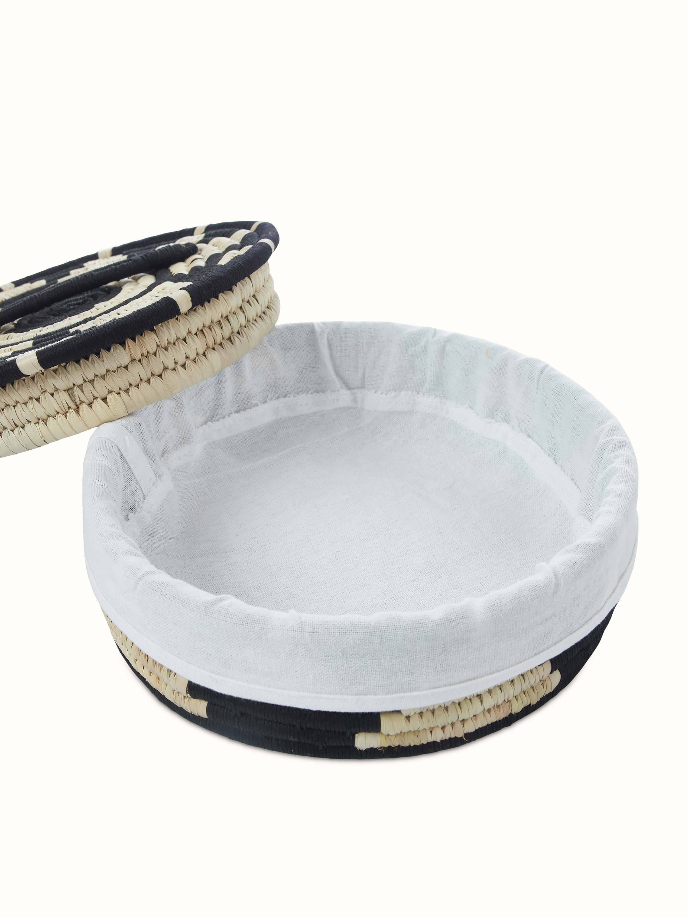 Close-up view of Kanshi basketry natural fibre bread basket, showcasing the weave and texture