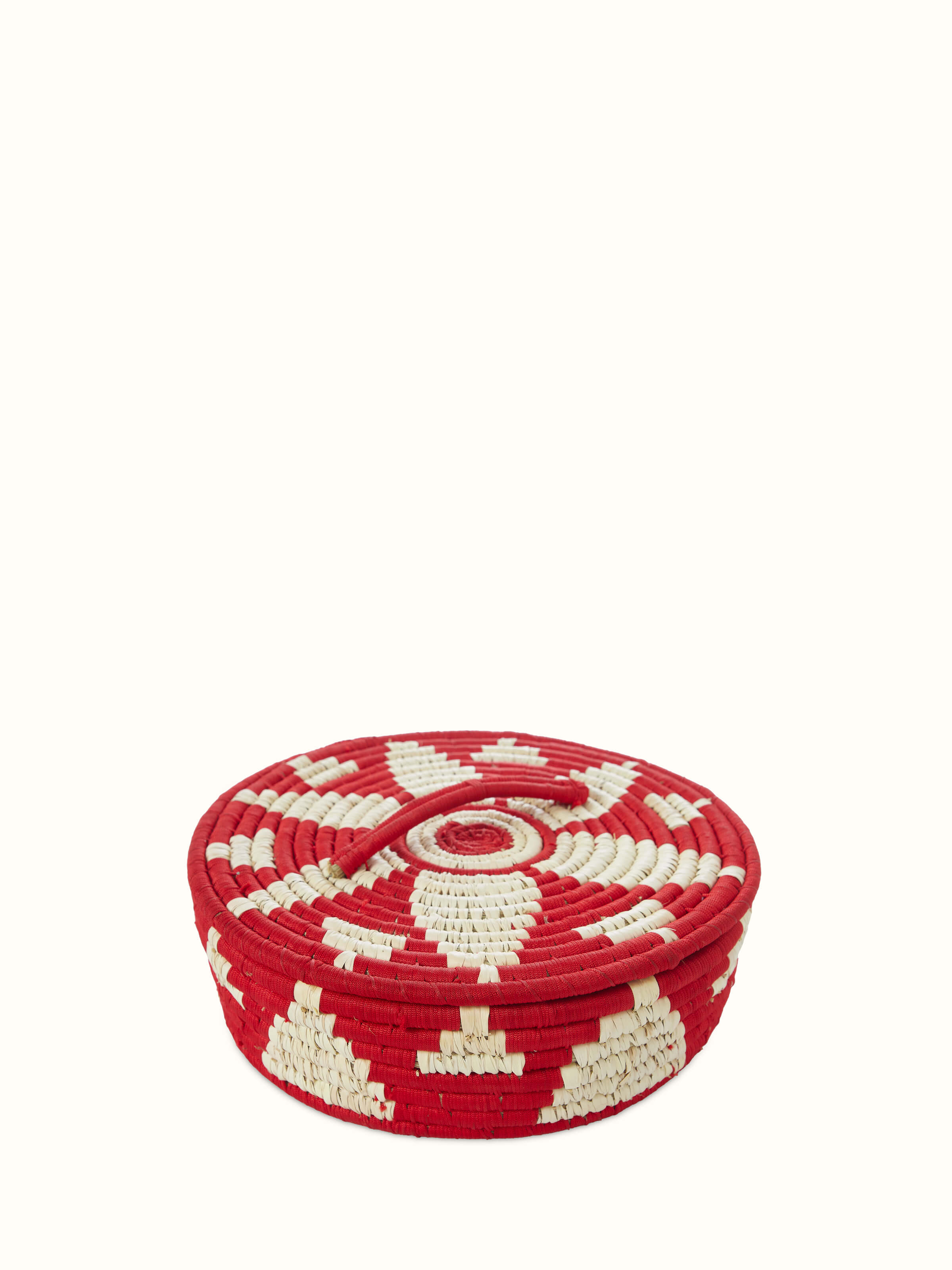 Detailed view of Kanshi basketry natural fibre gift box focusing on the texture and woven design