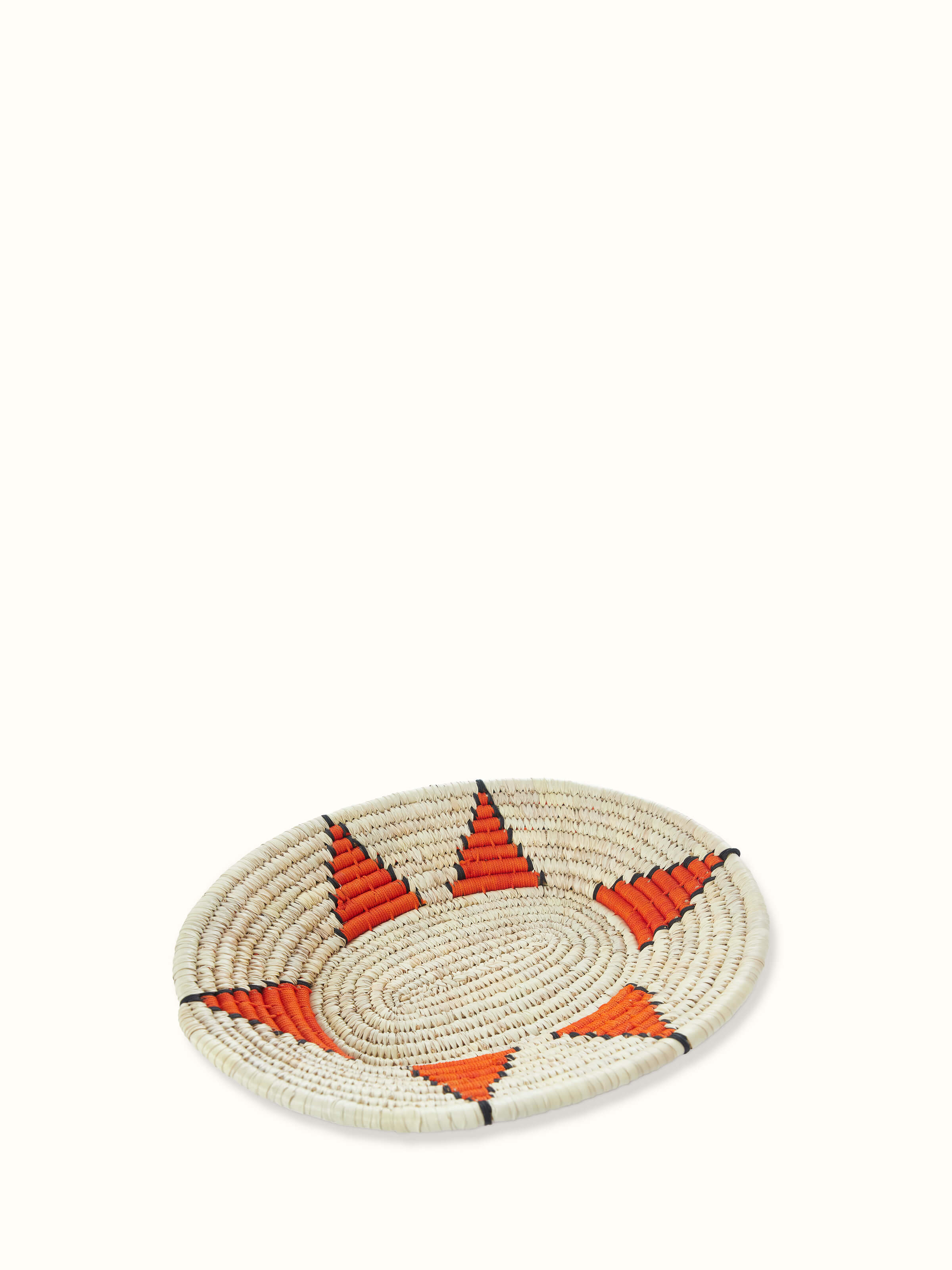 Front view of Kanshi Natural Fibre Drink Serving Tray highlighting the design and texture