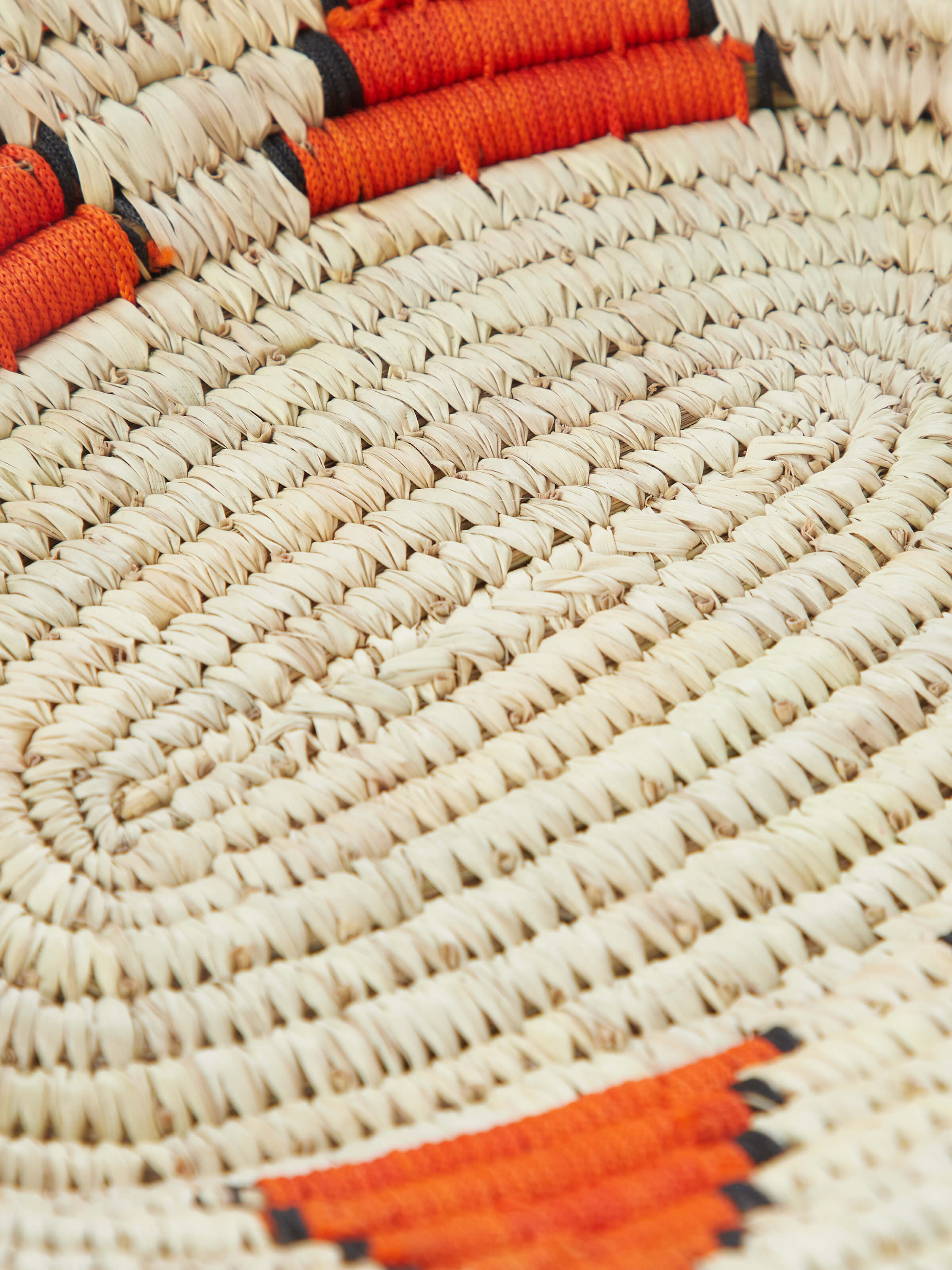 Another angle of Kanshi Natural Fibre Drink Serving Tray highlighting its usability and finish