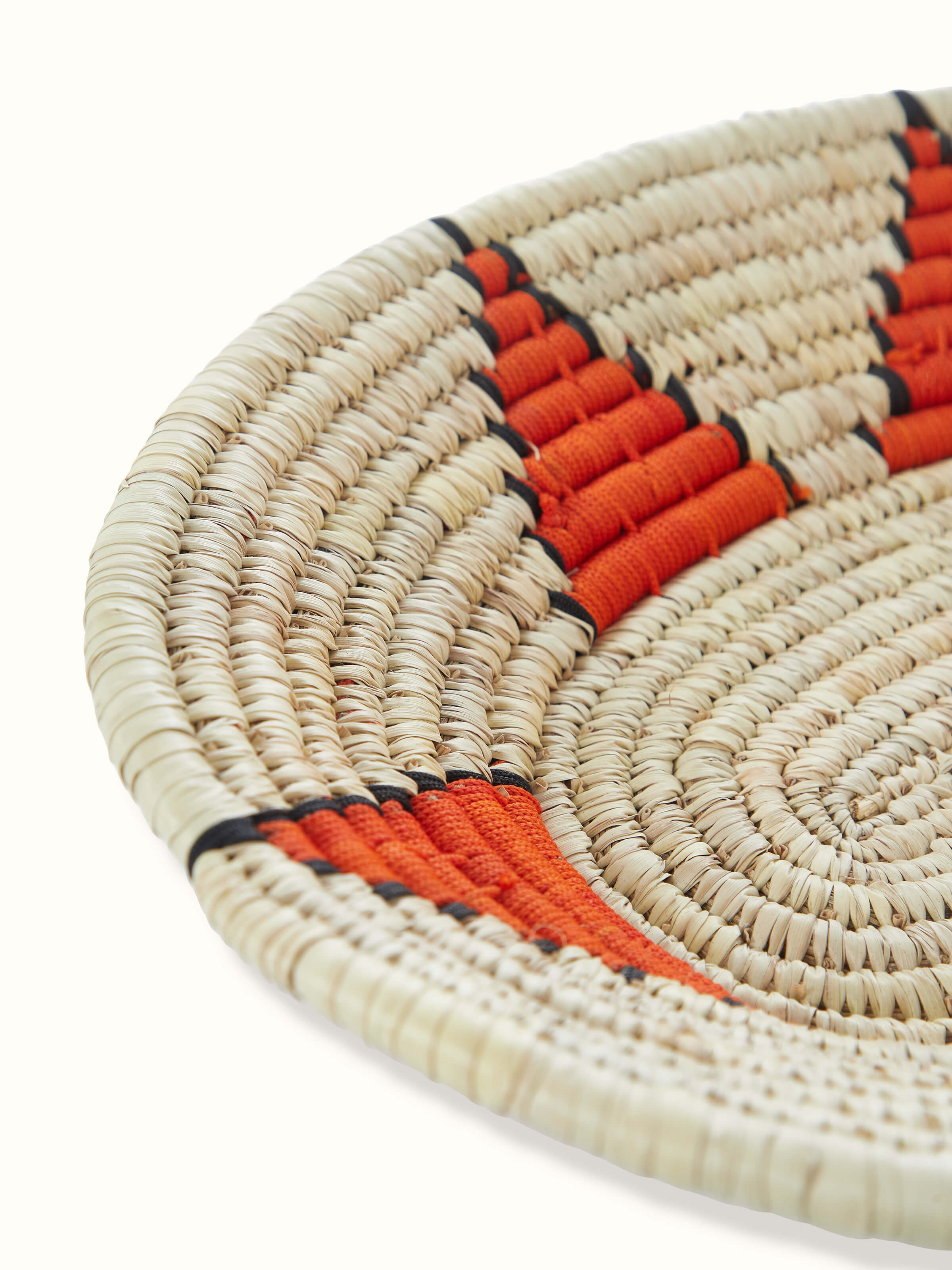 Top view of Kanshi Natural Fibre Drink Serving Tray showing the overall shape and design