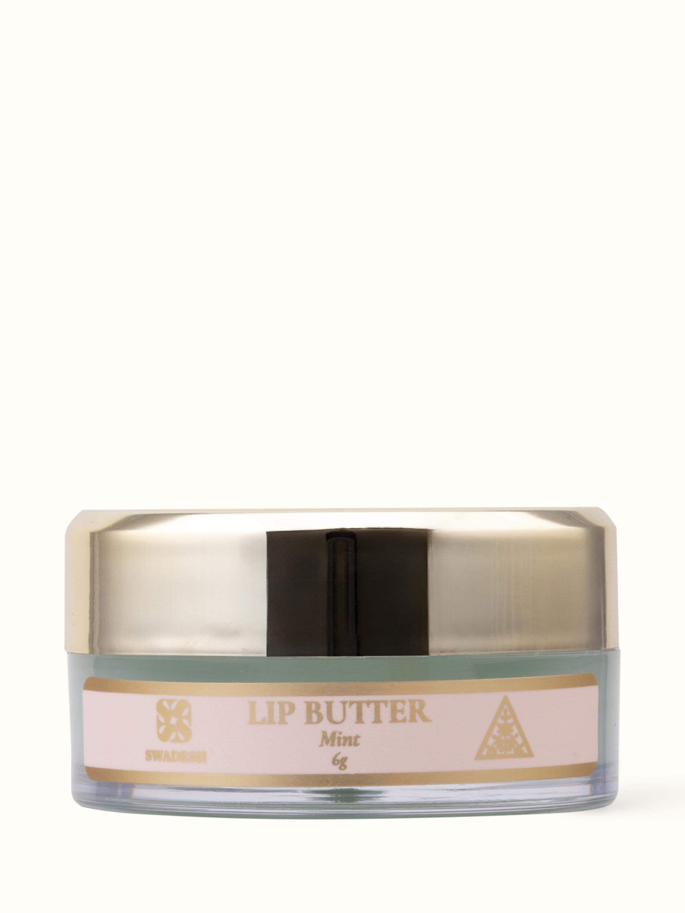 Front view of Lip Butter Mint showcasing its chic packaging and refreshing mint scent