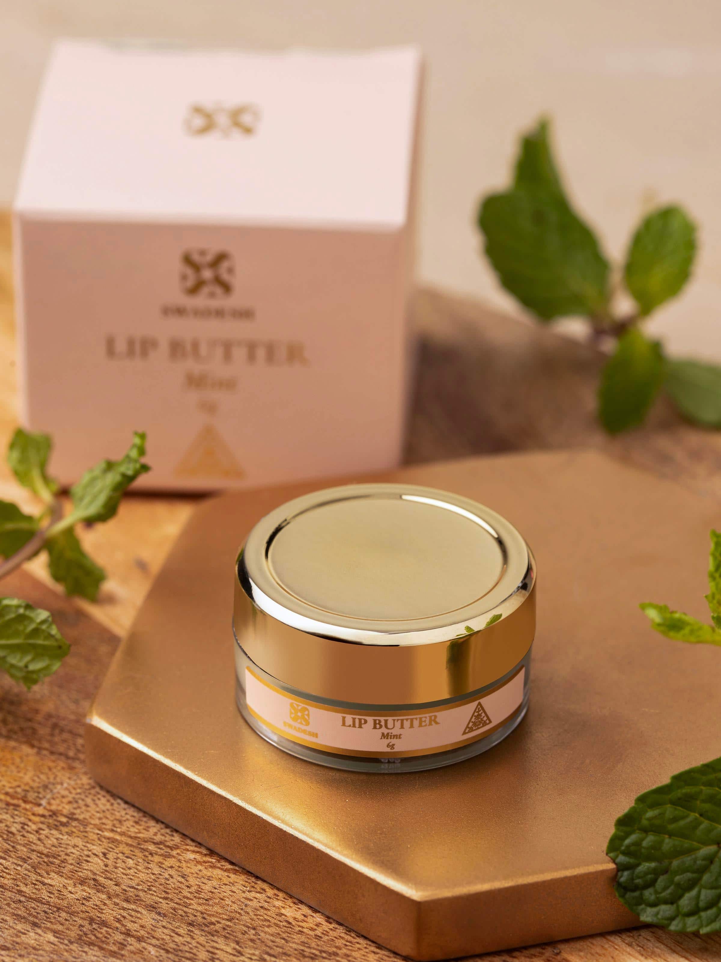 Close-up of Lip Butter Mint highlighting its creamy texture and moisturizing properties