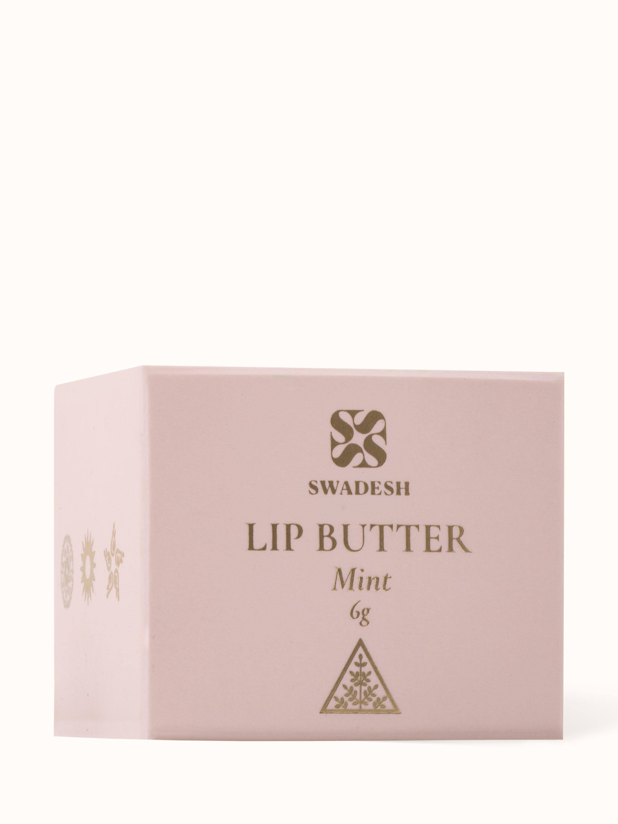 Lip Butter Mint displayed with fresh mint leaves, enhancing its refreshing and hydrating qualities