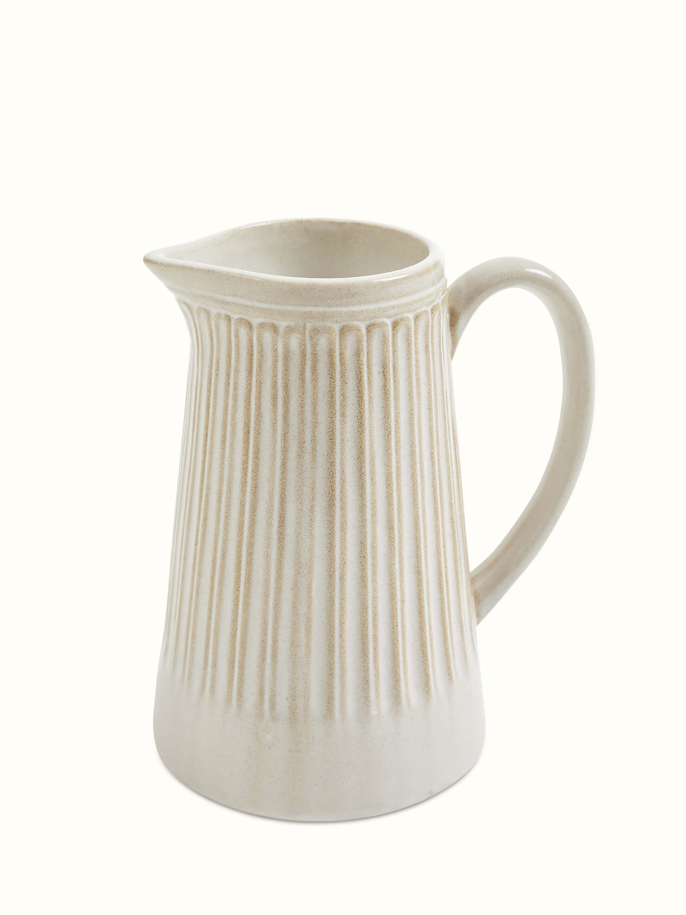Front view of Studio Pottery Ceramic Jug with glossy finish.