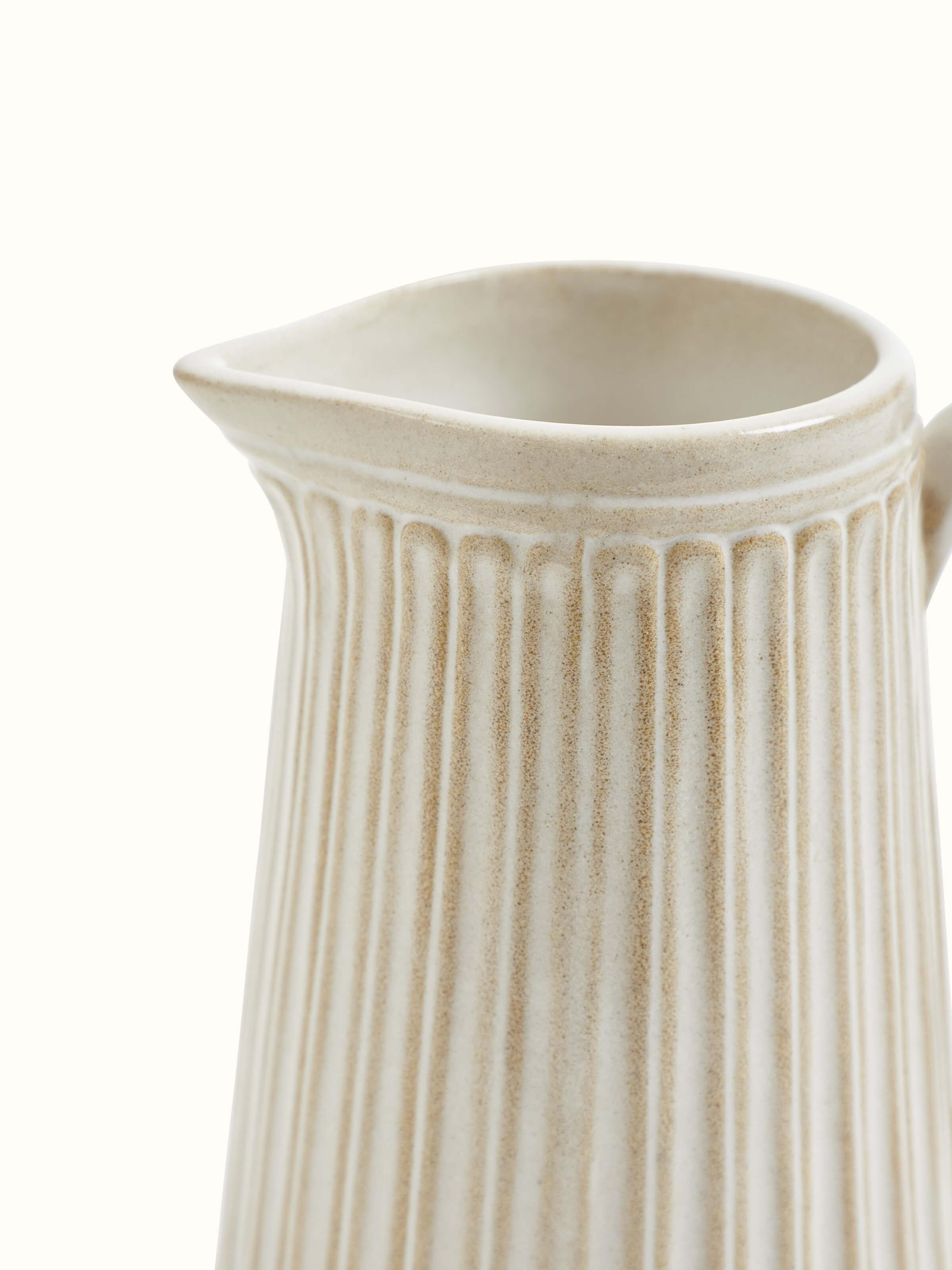 Detailed view of Studio Pottery Ceramic Jug's elegant design.