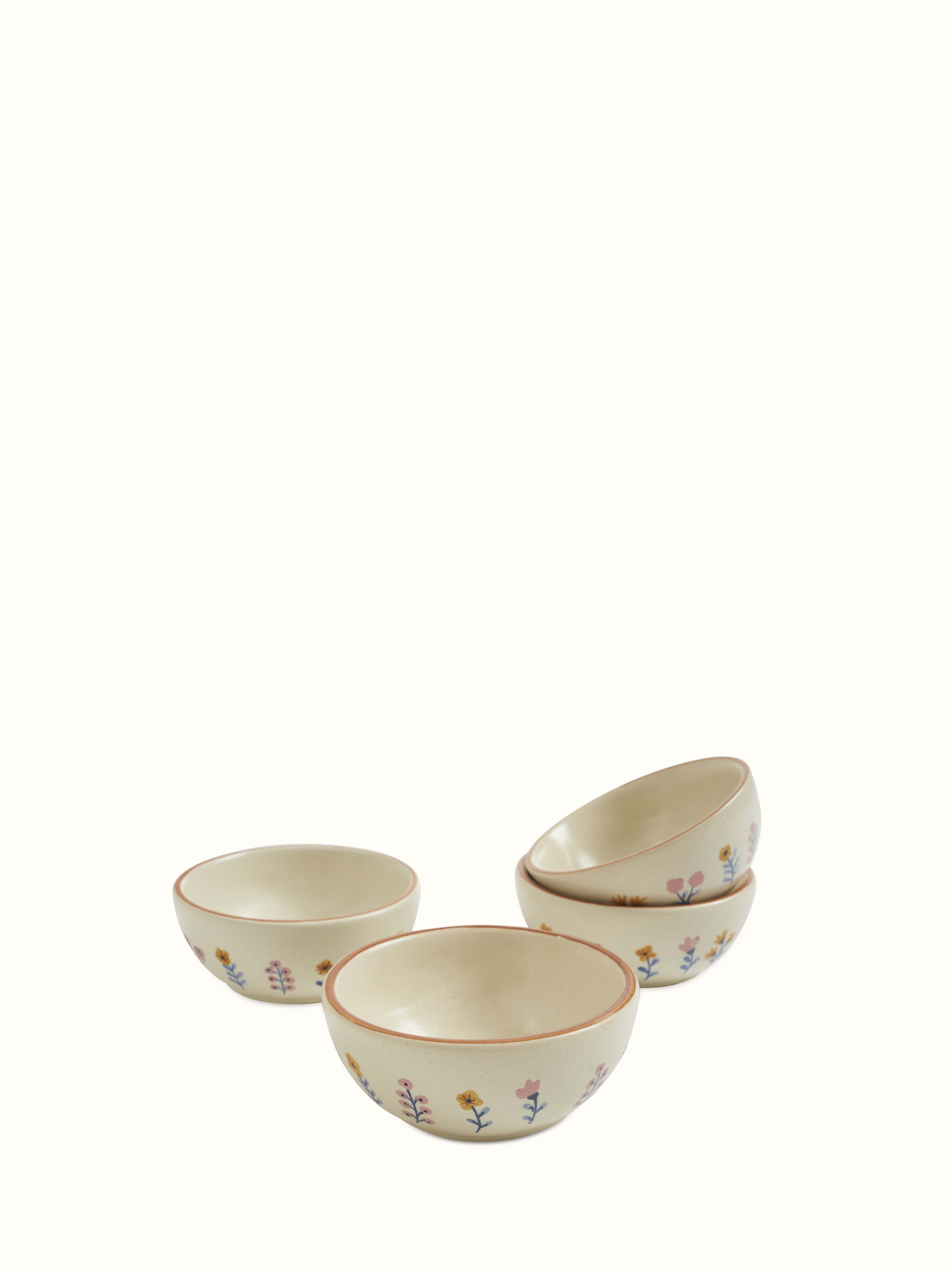 Front view of Studio Pottery Ceramic Dinner Bowls in Beige, displaying the classic style and color
