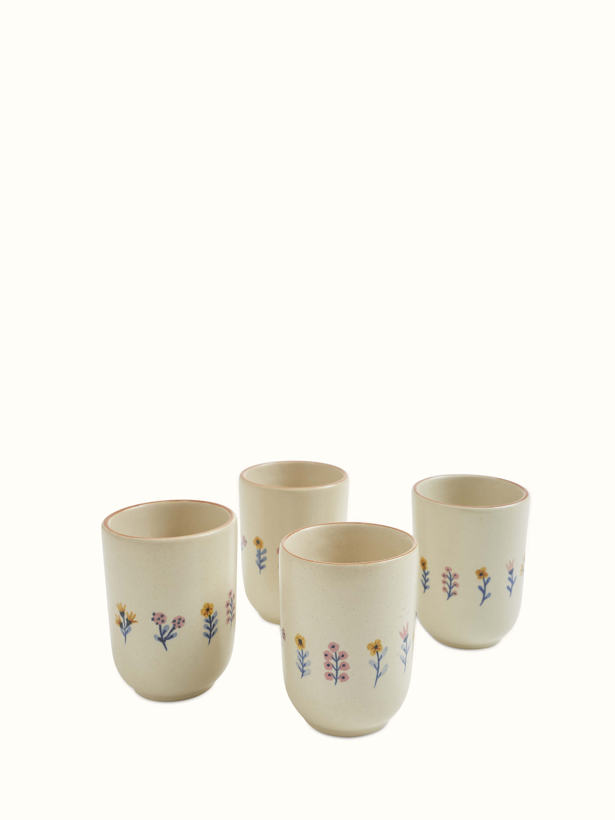 Front view of Studio Pottery Ceramic Water Tumblers (4 pcs), showcasing their elegant design and glaze