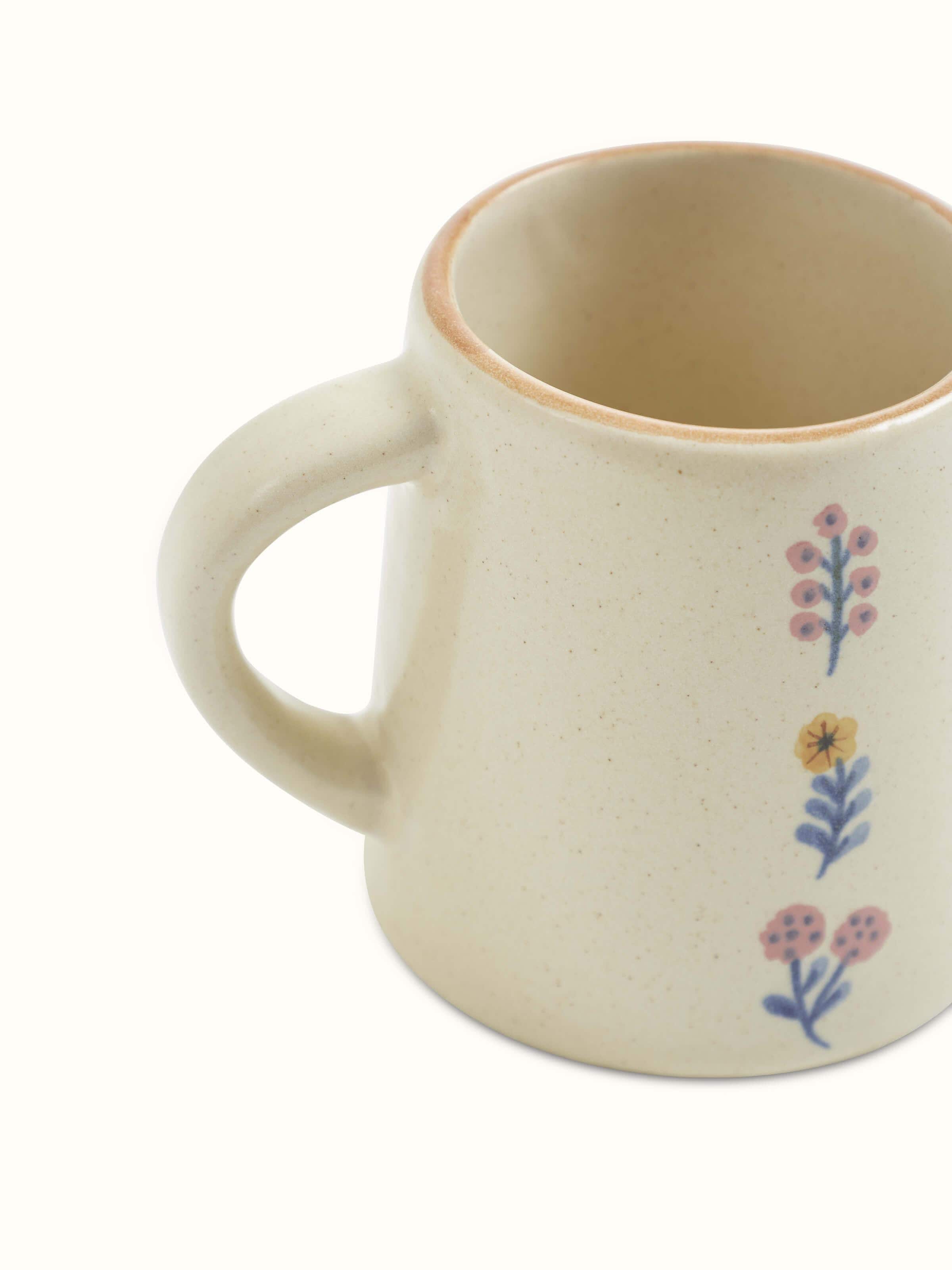 Close-up view of Studio Pottery Ceramic Coffee Mugs set of 4, highlighting the fine details and quality of the ceramic glaze.