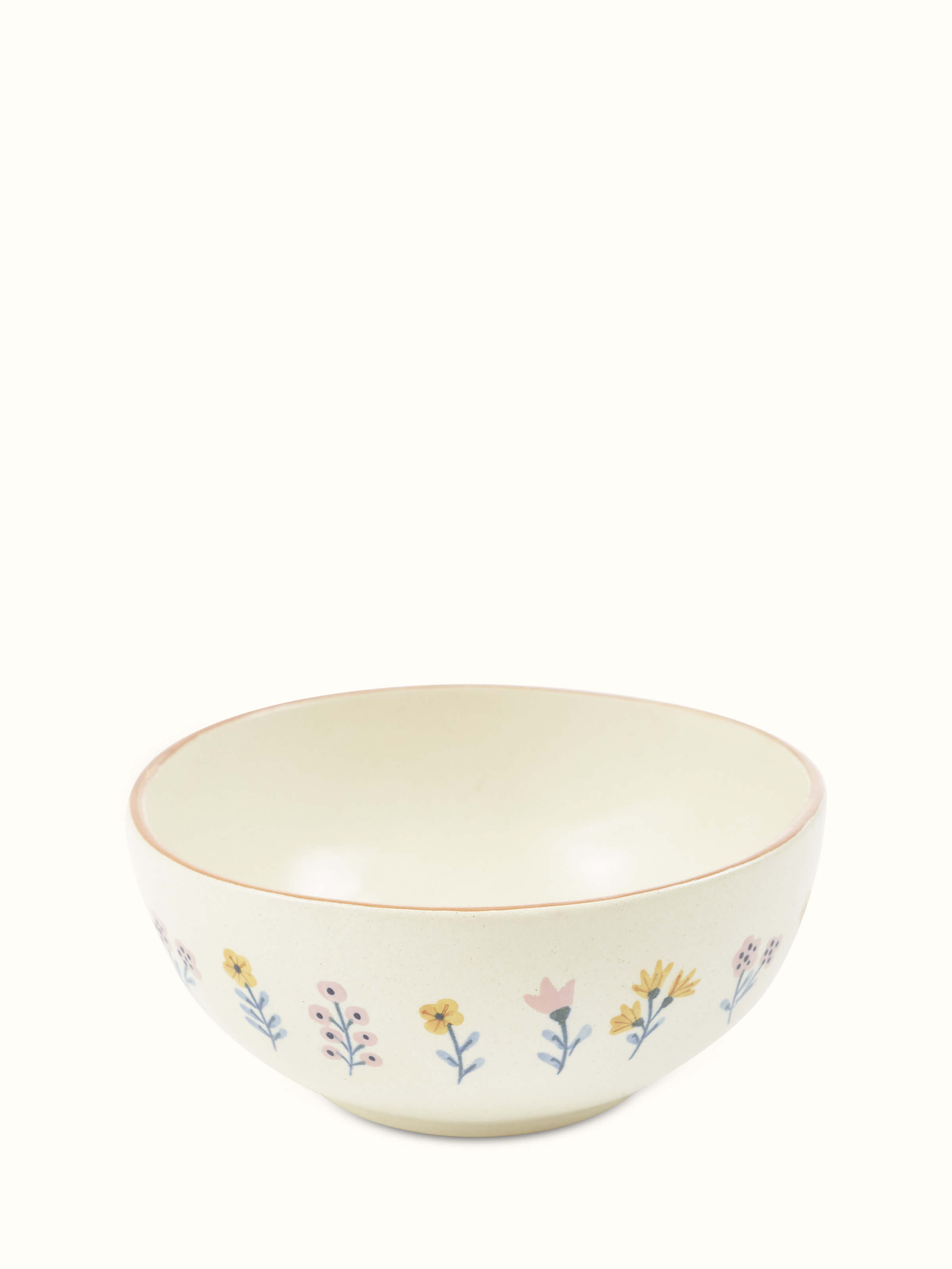 Front view of satin finish studio pottery ceramic serving bowl, showcasing the elegant finish and smooth texture.