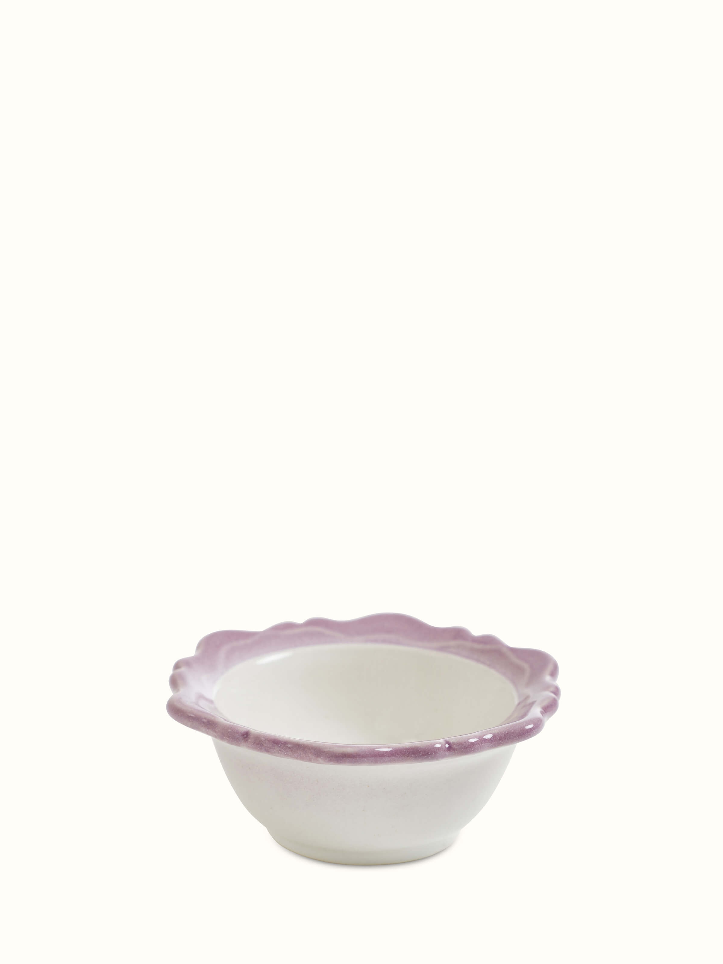 Angled view of Studio Pottery Ceramic Dinner Bowls in pink, emphasizing delicate color and smooth surface (4 pcs)