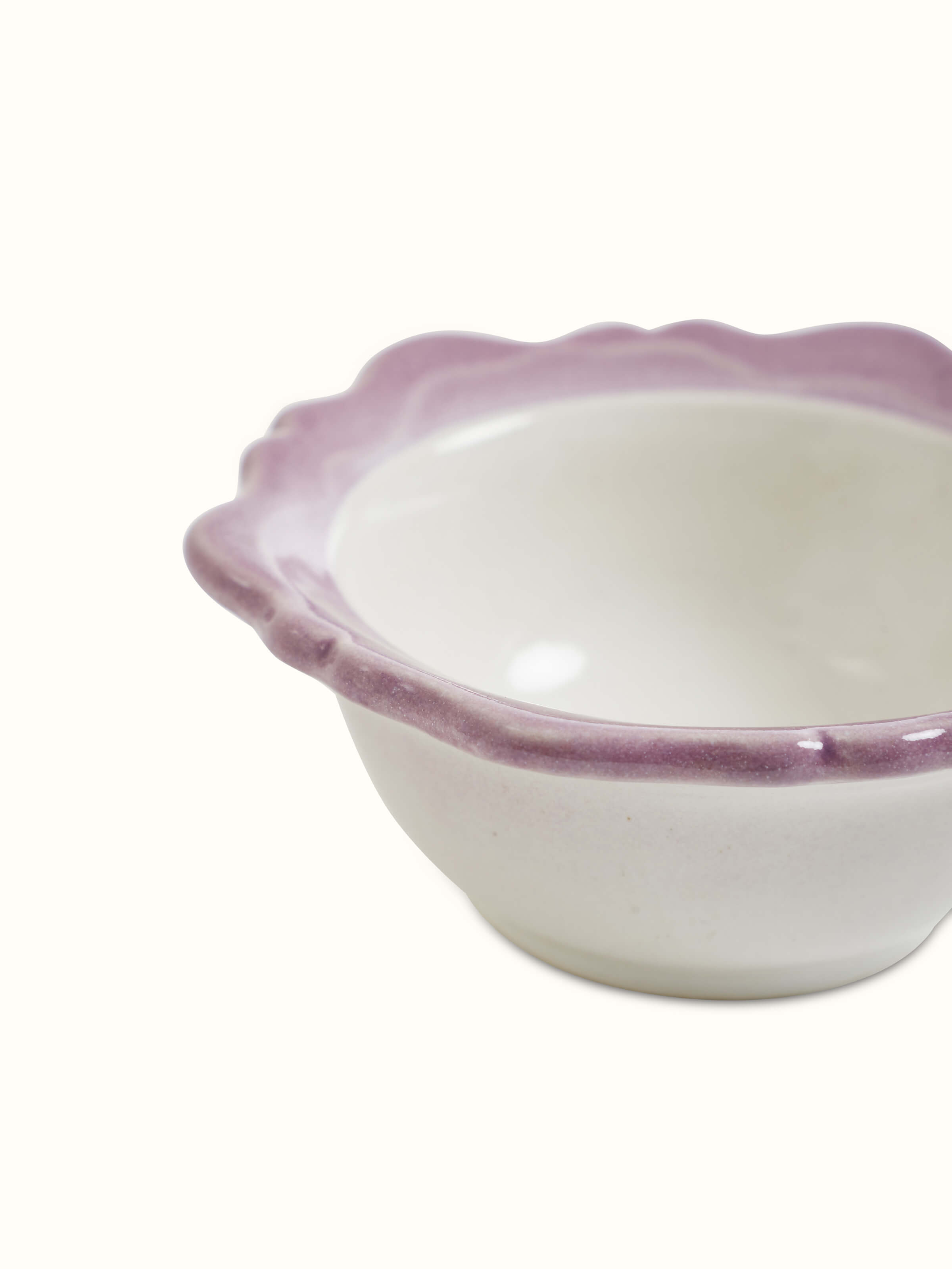 Detailed view of Studio Pottery Ceramic Dinner Bowls in pink, focusing on glaze texture and pottery detail (4 pcs)