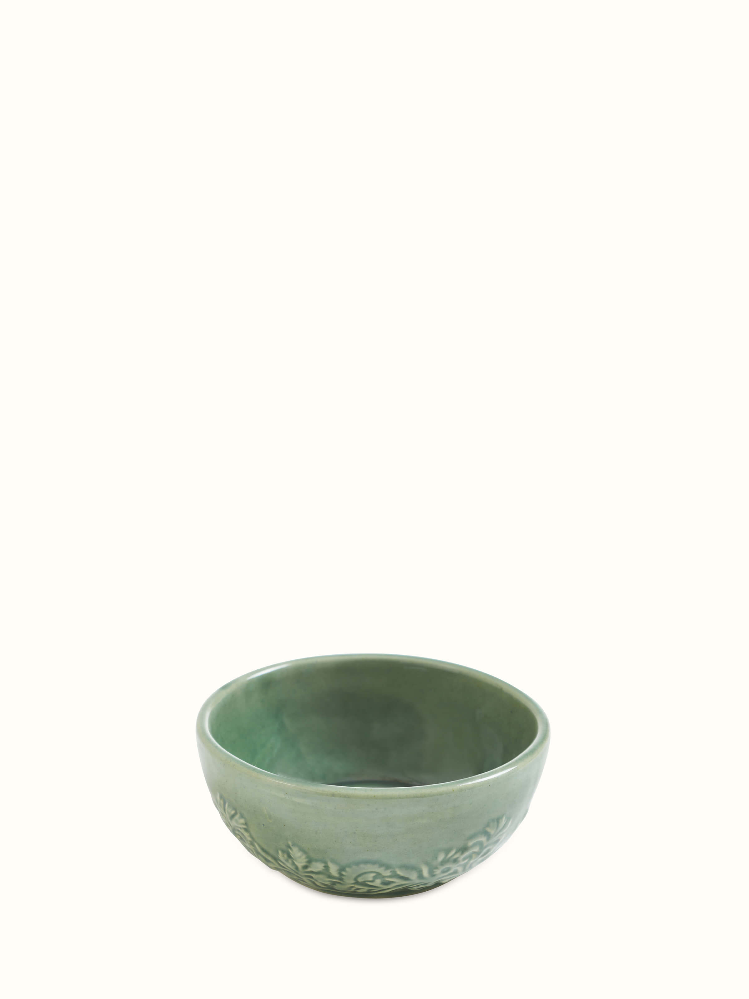 Detailed view of Studio pottery ceramic dinner bowls green (4 pcs)