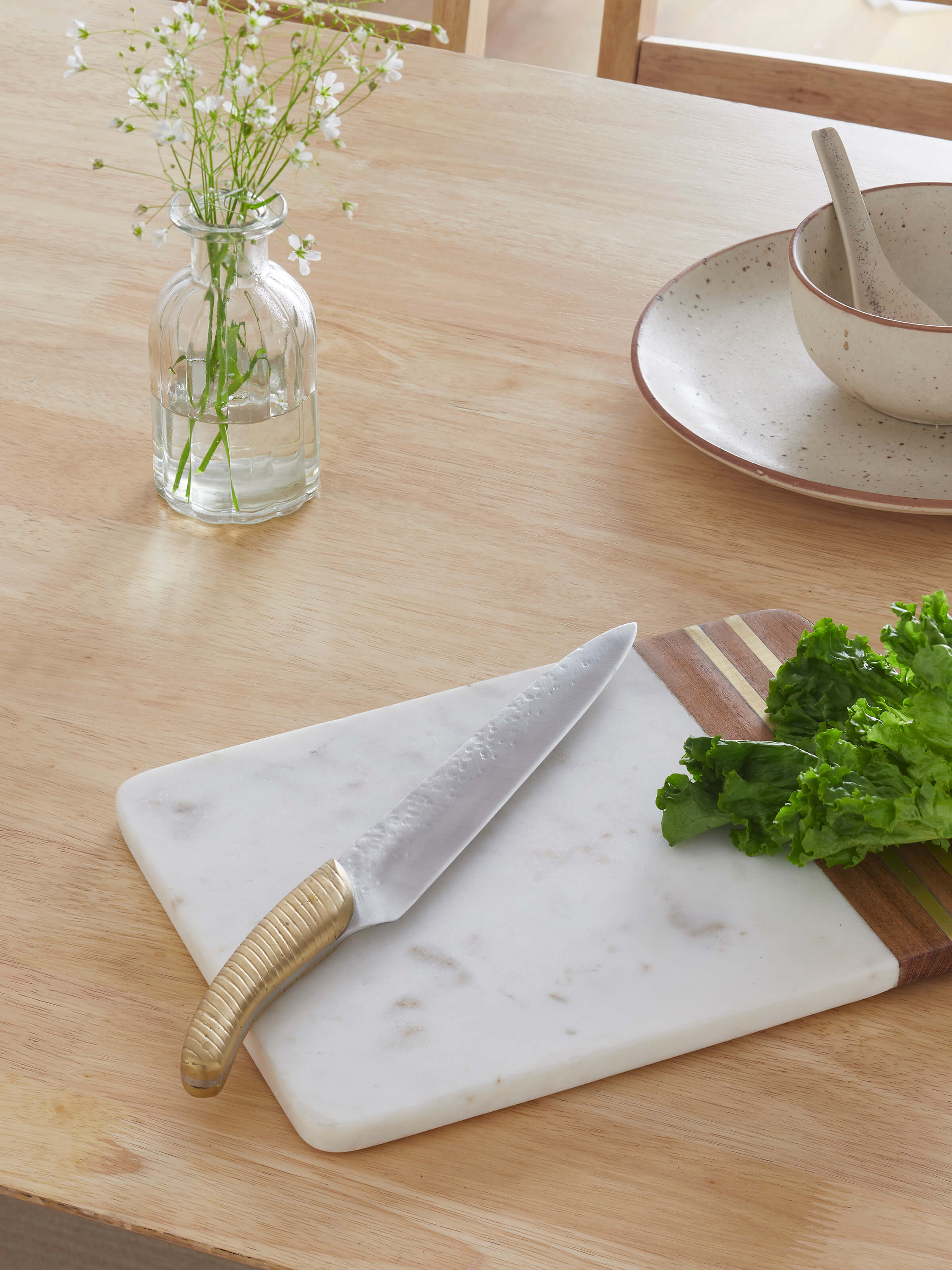 Detailed view of Reha Stainless Steel Cleaver Knife's sharp blade and robust build