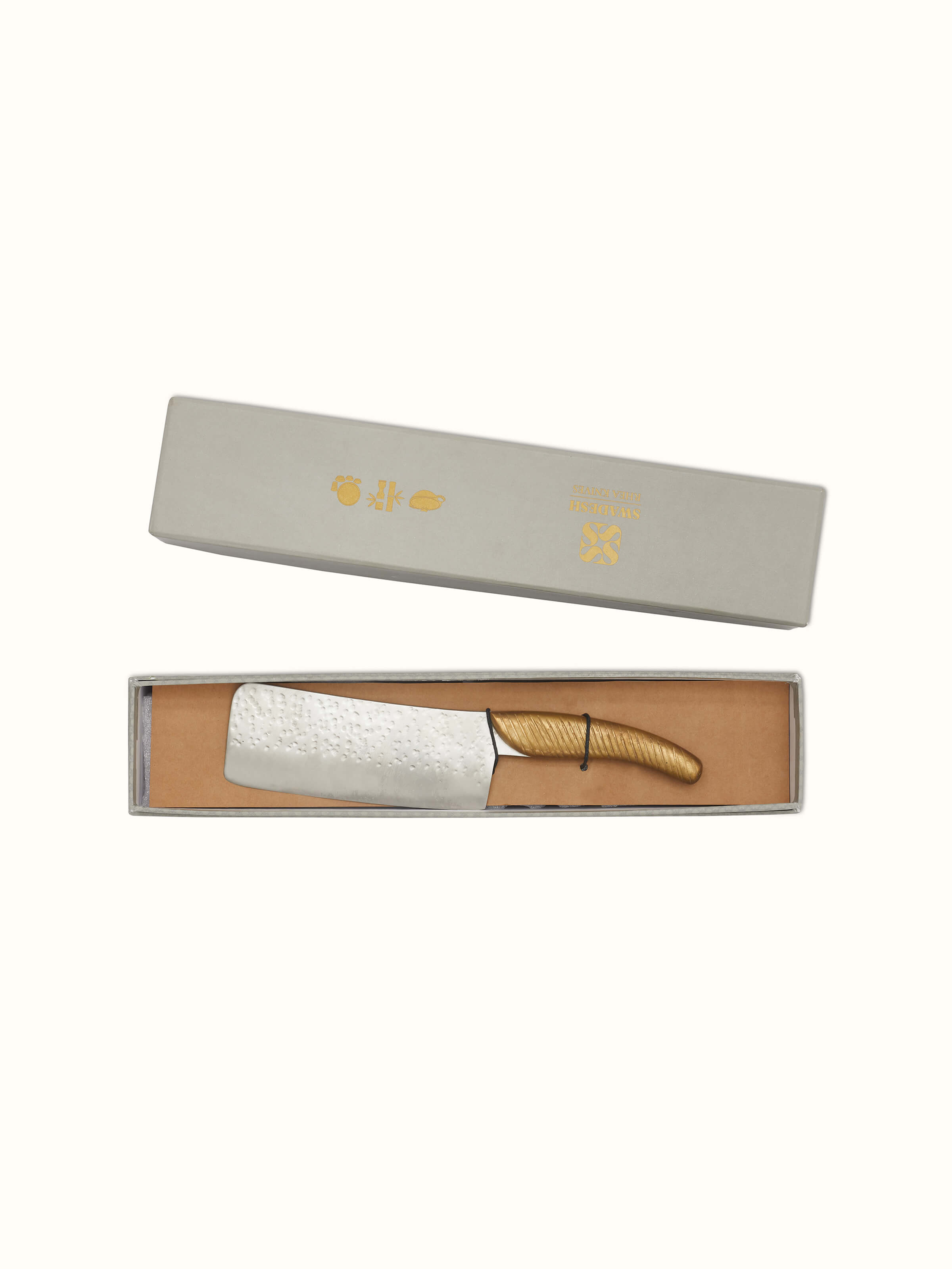 Front view of Reha Stainless Steel Cleaver Knife emphasizing blade and handle design.