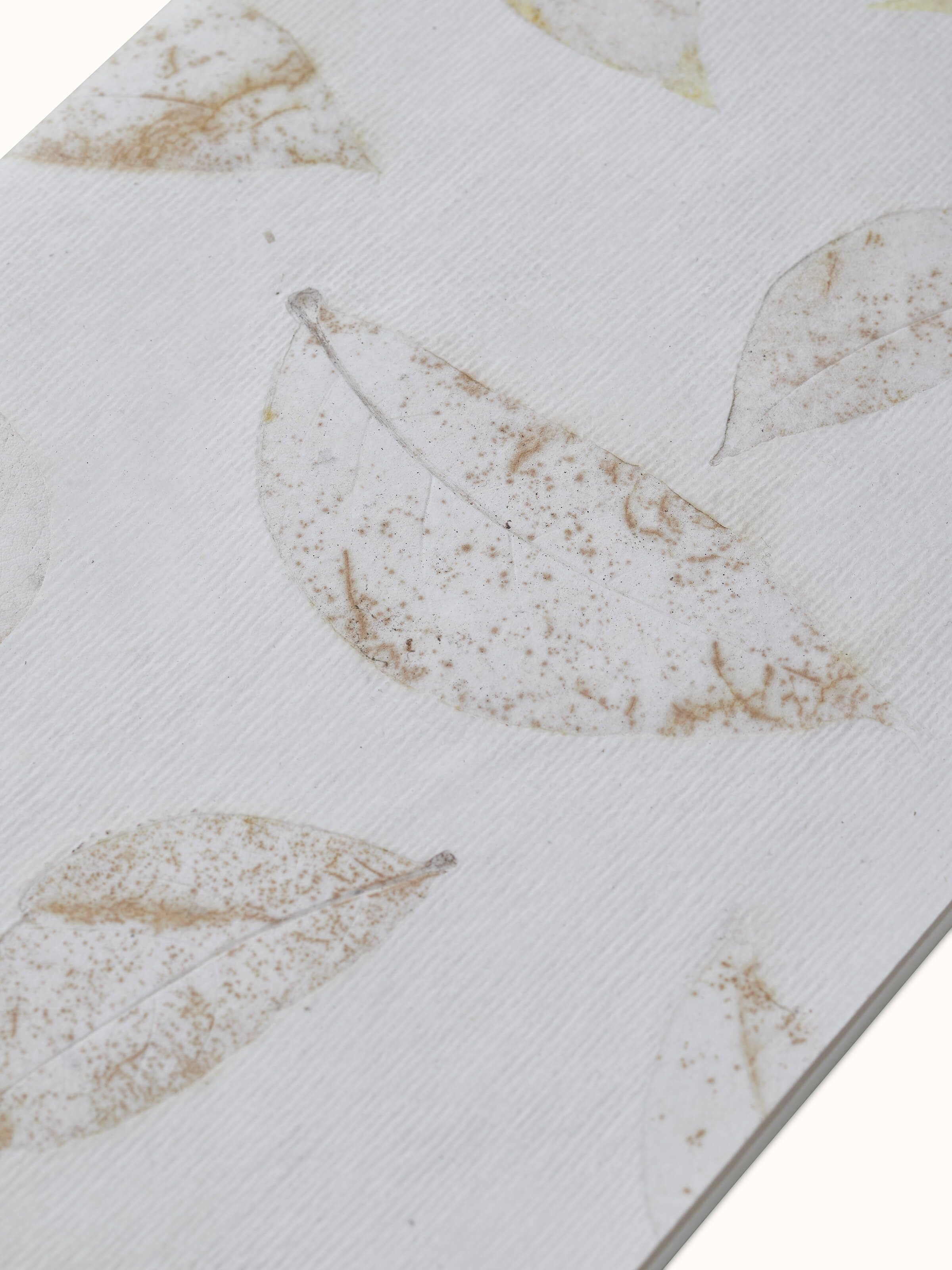 Detailed view of Auroville handmade paper notebook white (40 sheets)