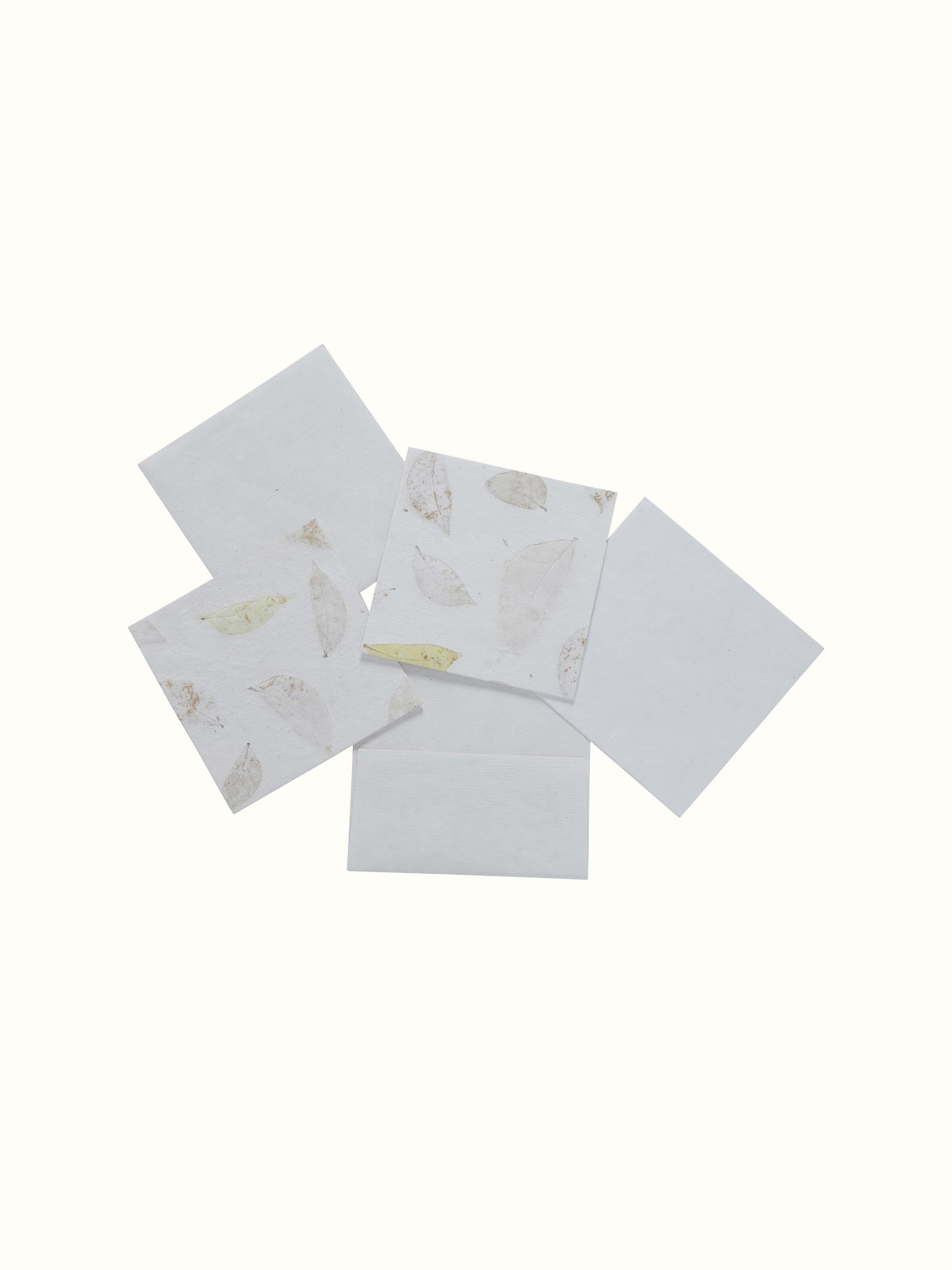 Close-up view of Auroville Handmade Paper Money Envelopes in White (3 pcs) showing texture and design.