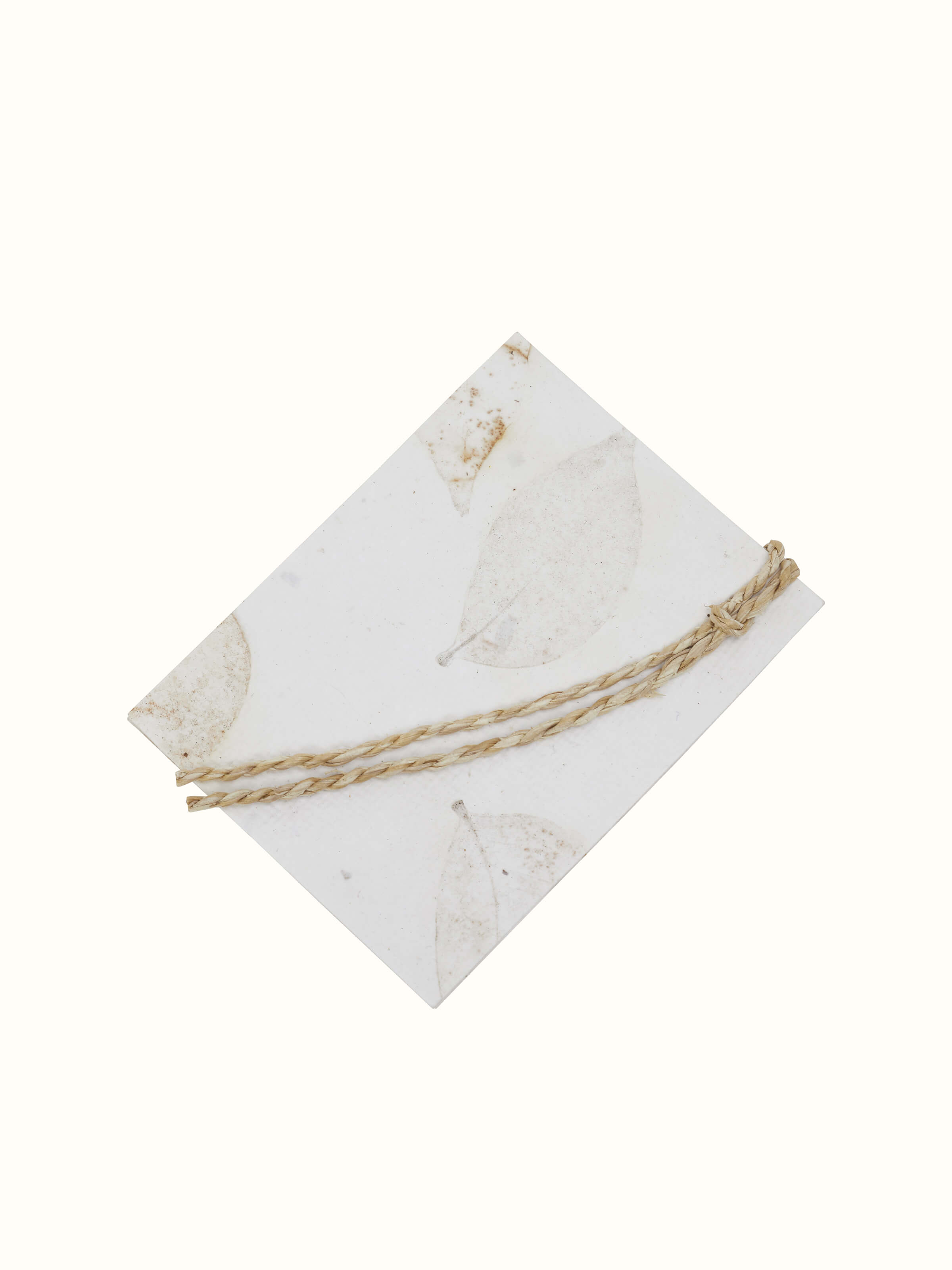 Auroville handmade paper gift tags in white (set of 5) with elegant design.