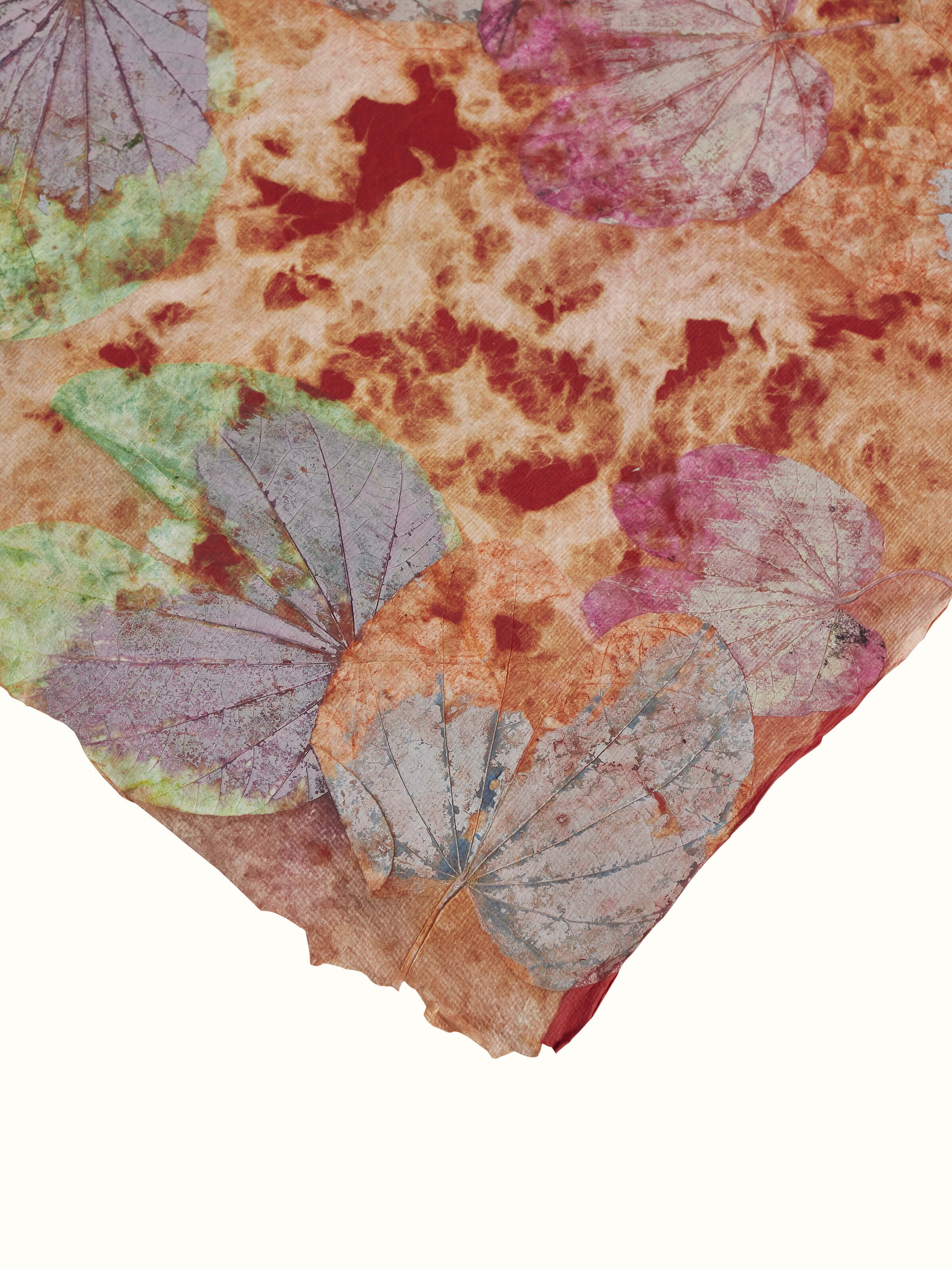 Close-up of Auroville Handmade Paper Wrapping Sheets Red (2 pcs) showing texture and handmade quality