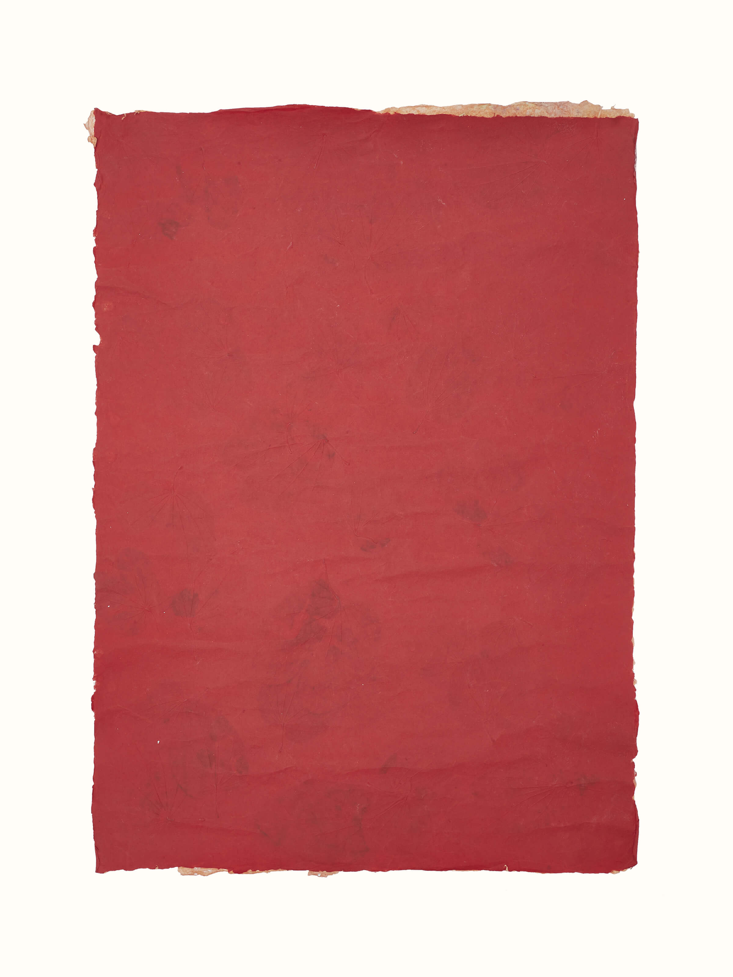 Back view of Auroville Handmade Paper Wrapping Sheets Red (2 pcs) showing paper thickness and quality