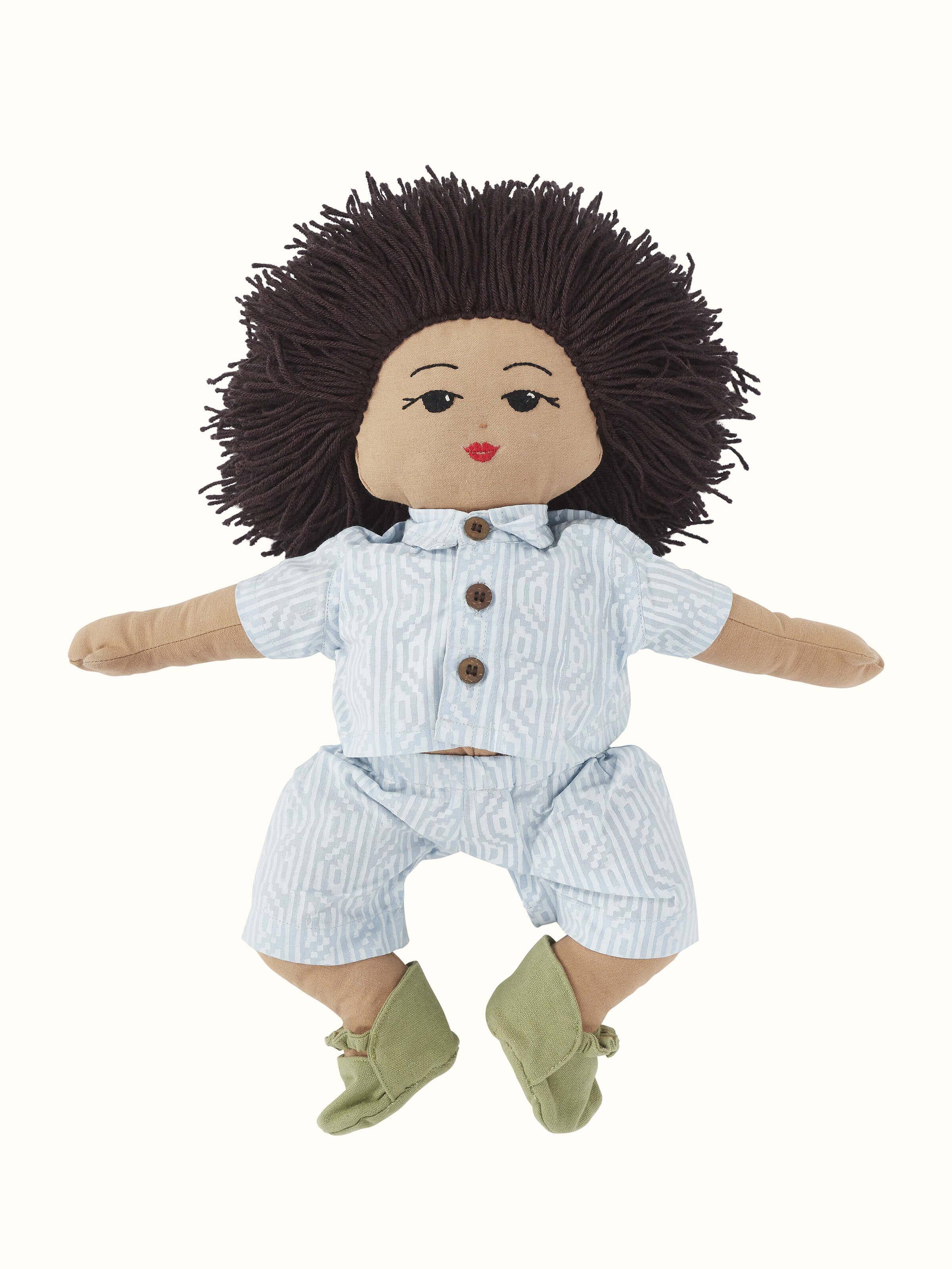 Detailed close-up of Cotton & Polyester Baby Caring Doll Set, emphasizing the quality craftsmanship and soft texture.
