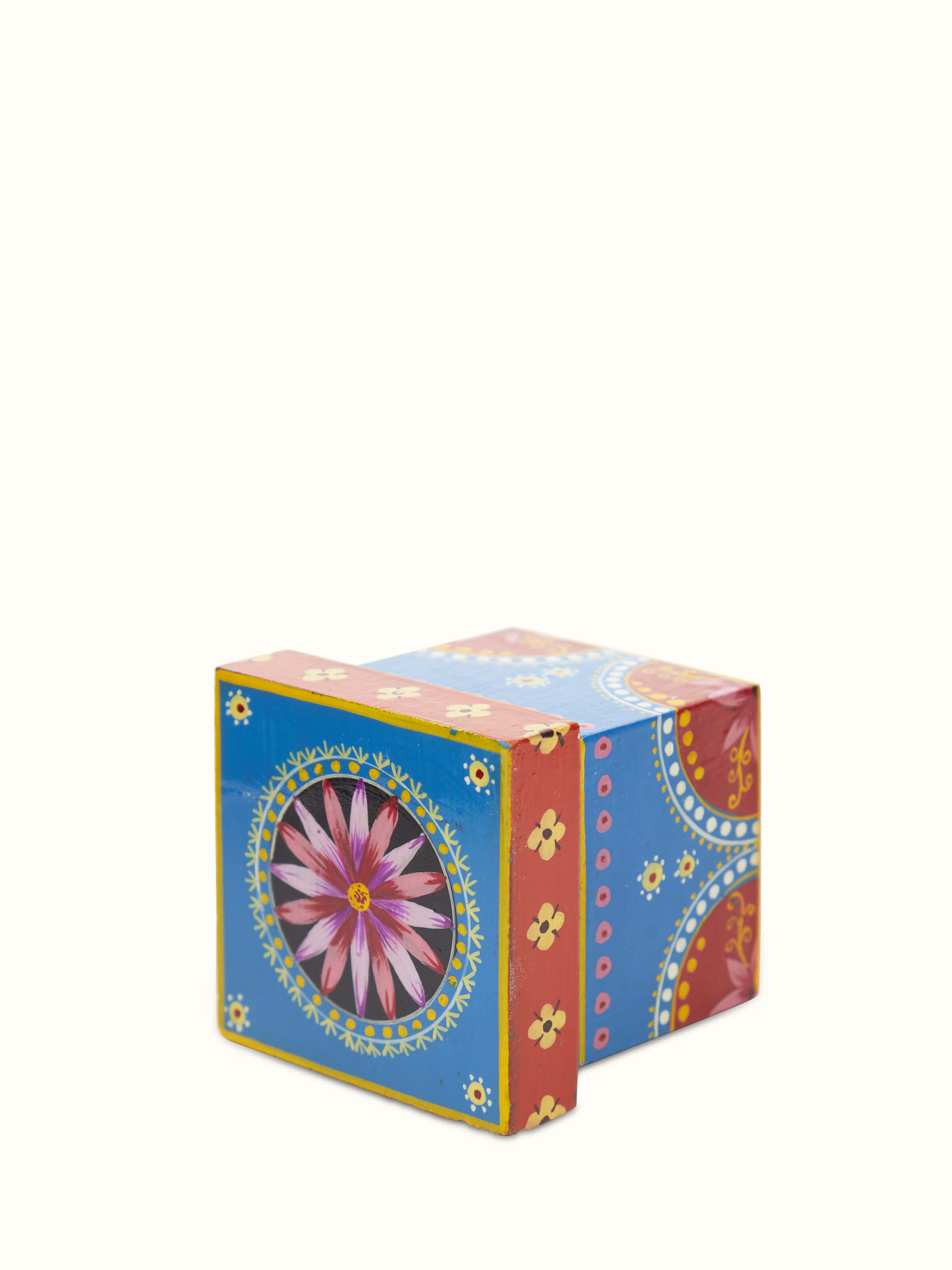 Front view of Ganjifa Card Sheet Paperweight in Blue