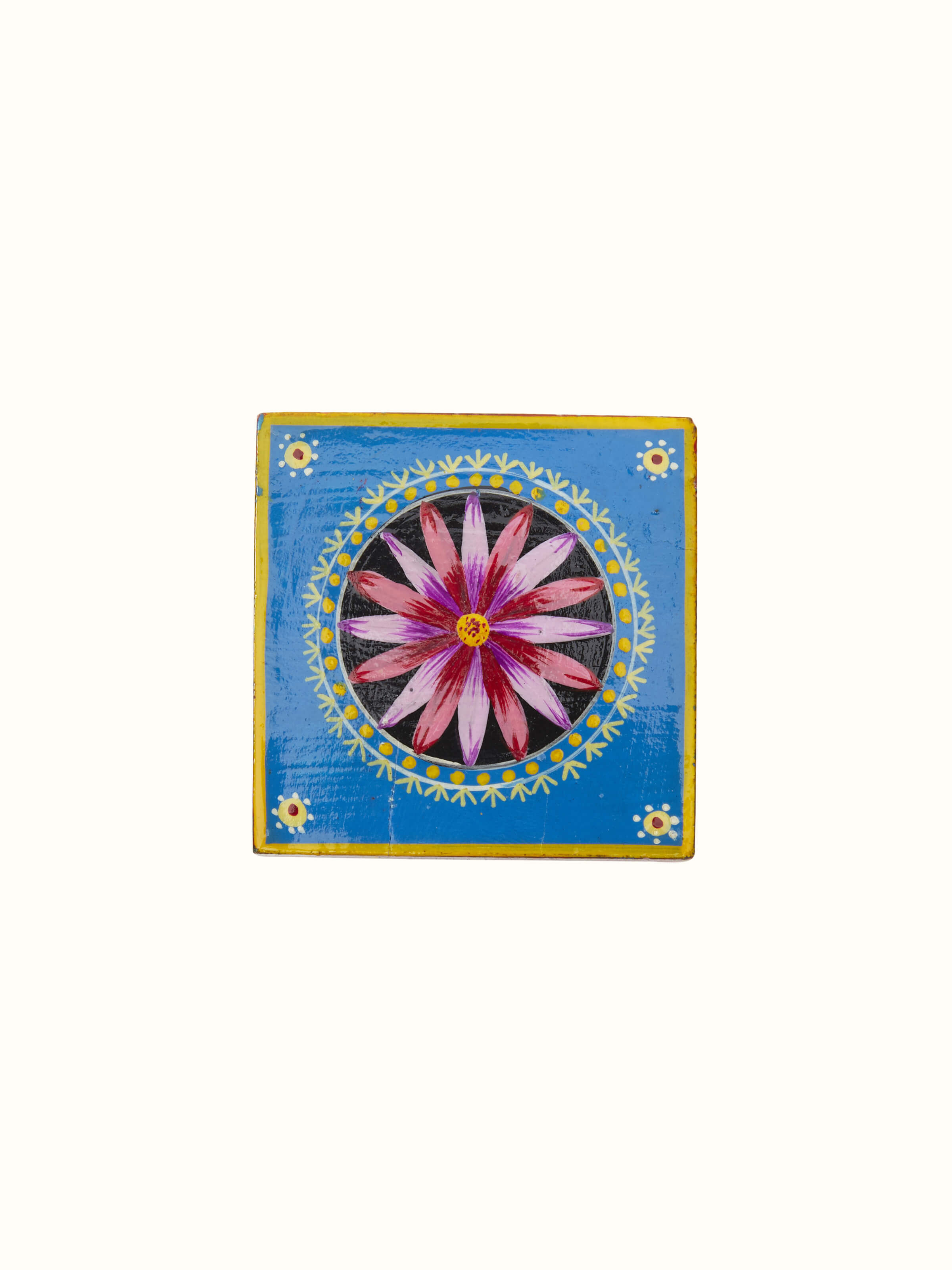 Top view of Ganjifa Card Sheet Paperweight in Blue