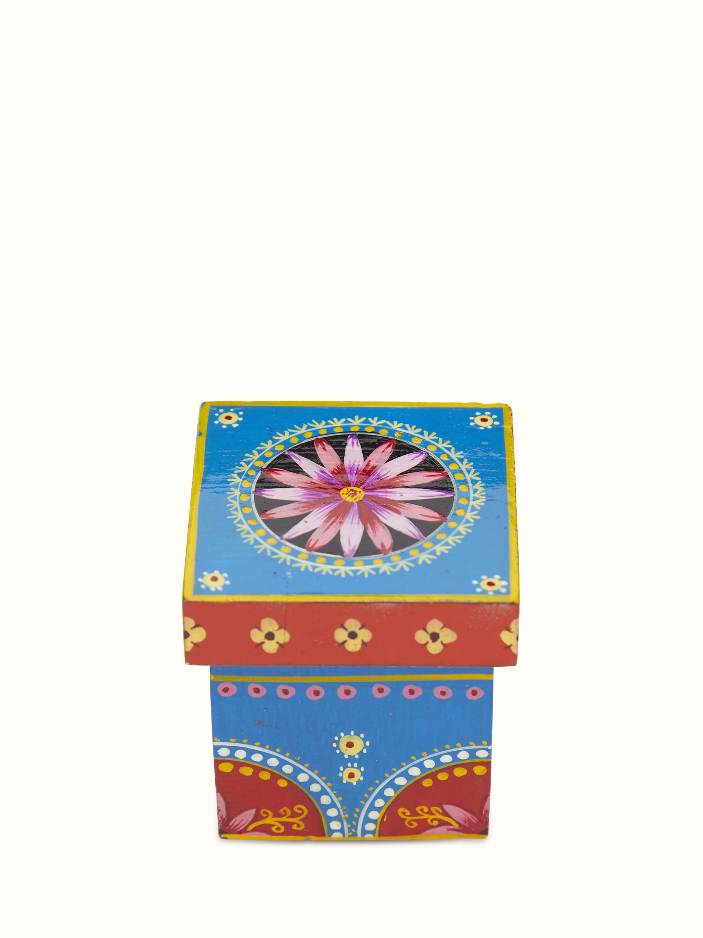 Side view of Ganjifa Card Sheet Paperweight in Blue