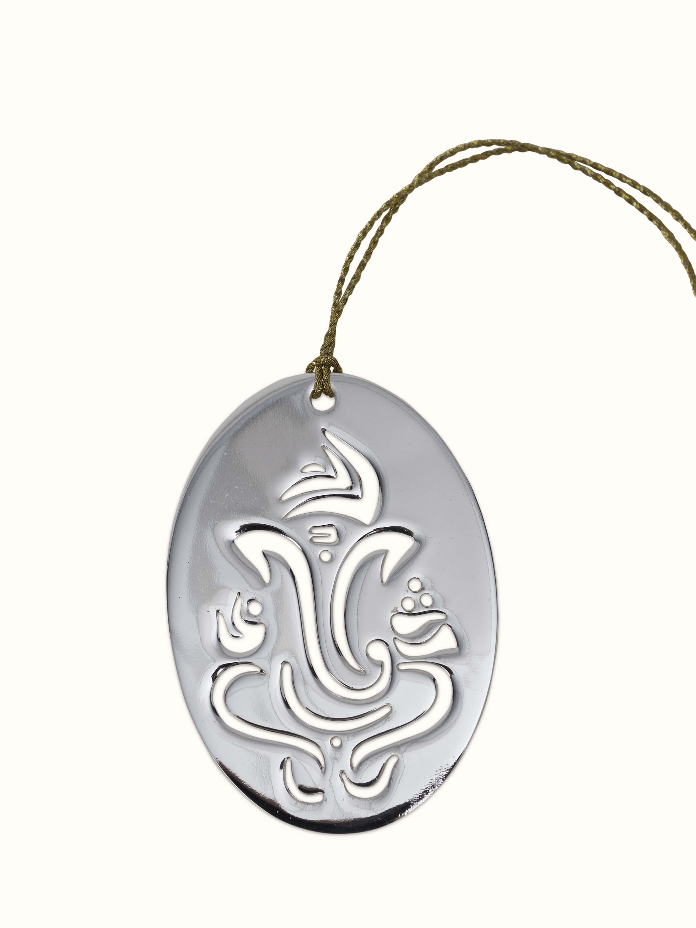 Close-up of silver-plated Ganesh bookmark focusing on its detailed Ganesh design and silver finish