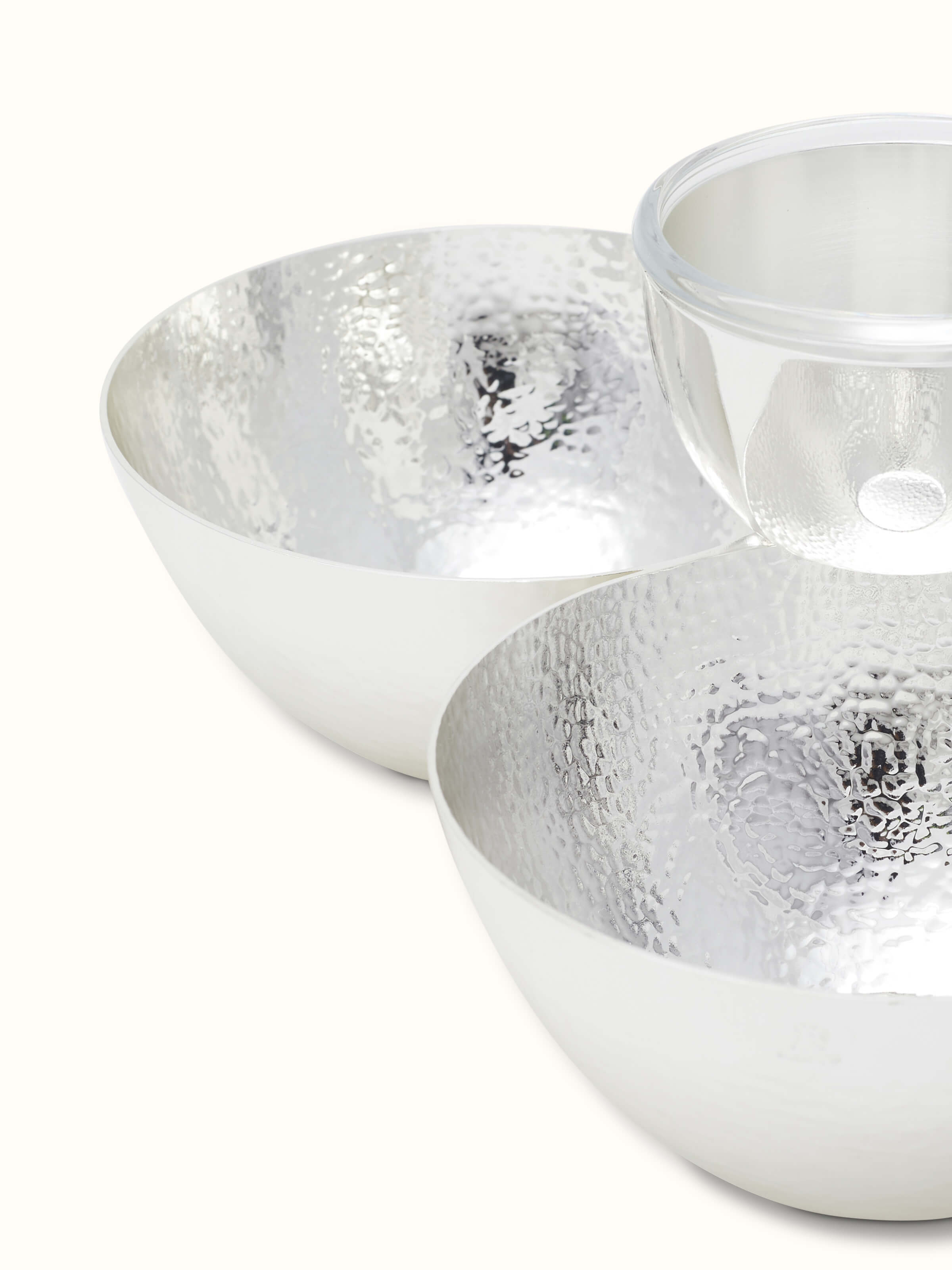 Full view of Silver-plated nut bowl showcasing overall design and elegant appearance.