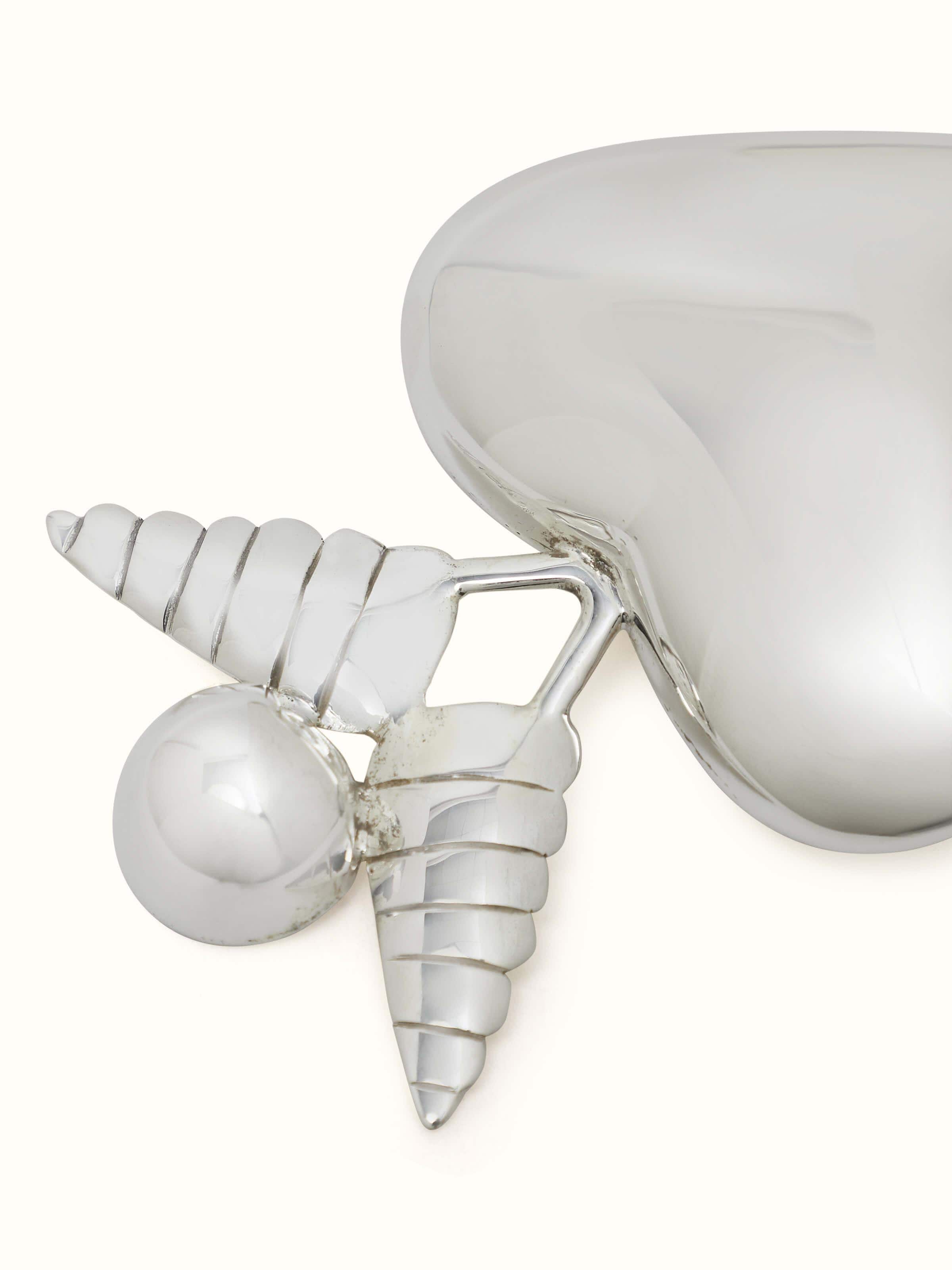Alternate view of Silver Angel Rattle Toy showcasing its shape and decorative elements.
