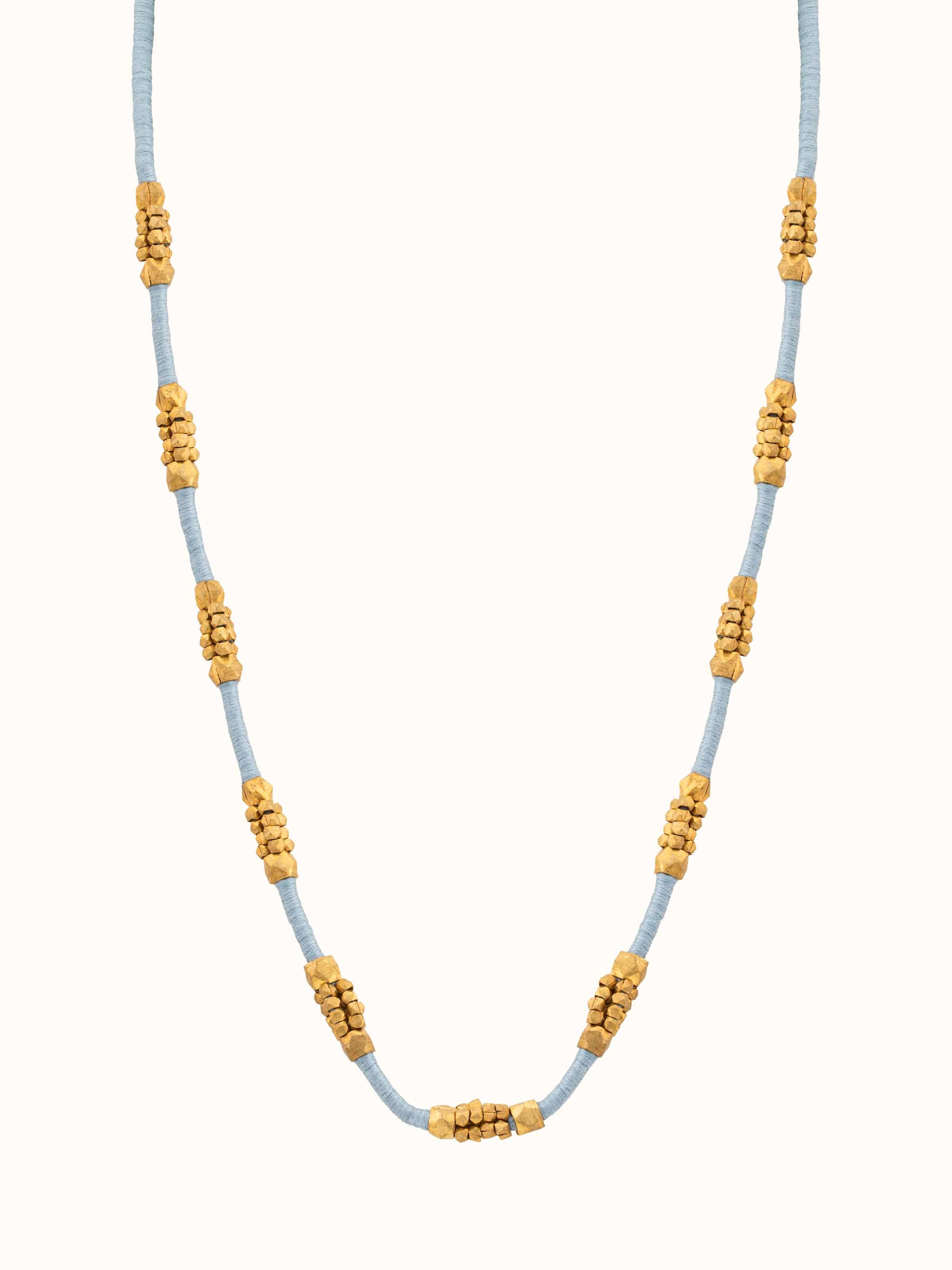 Front view of Dhokra Long Necklace showcasing traditional Dhokra design and intricate metalwork.