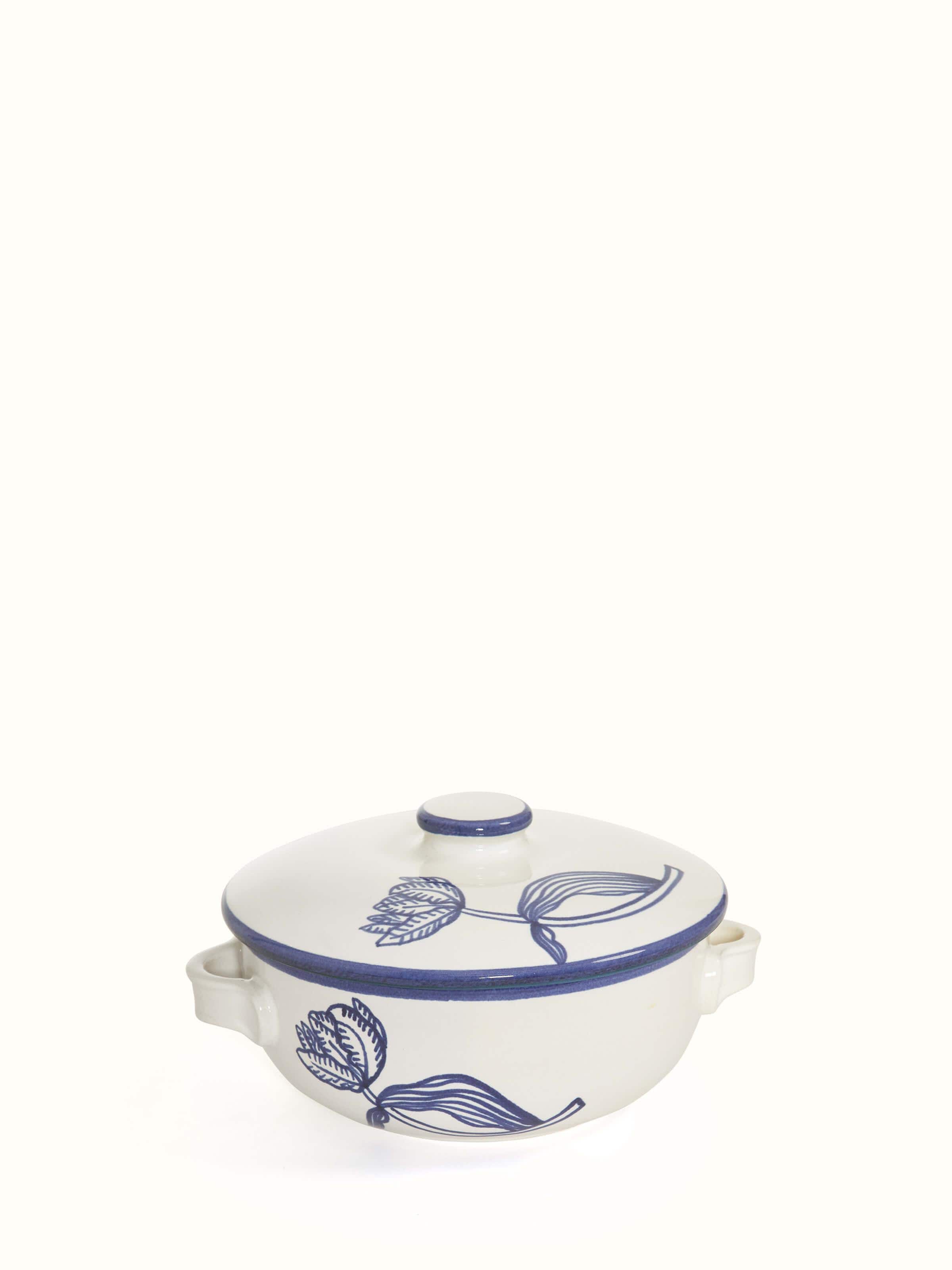 Front view of Khurja Pottery Ceramic Roti Box, highlighting the design and craftsmanship of the ceramic box