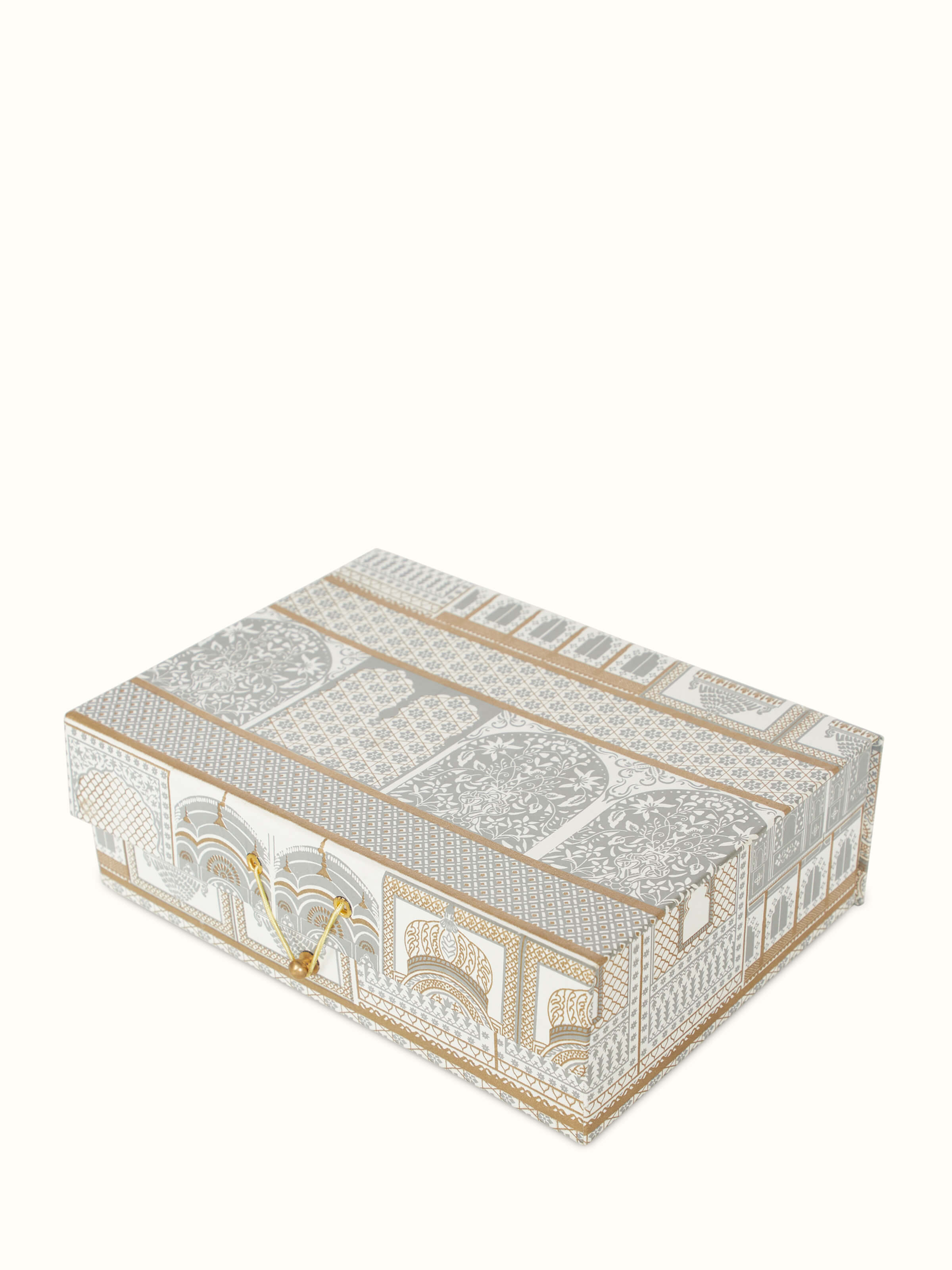 Close-up view of Handmade paper stationery boxes in white, focusing on craftsmanship and paper quality.