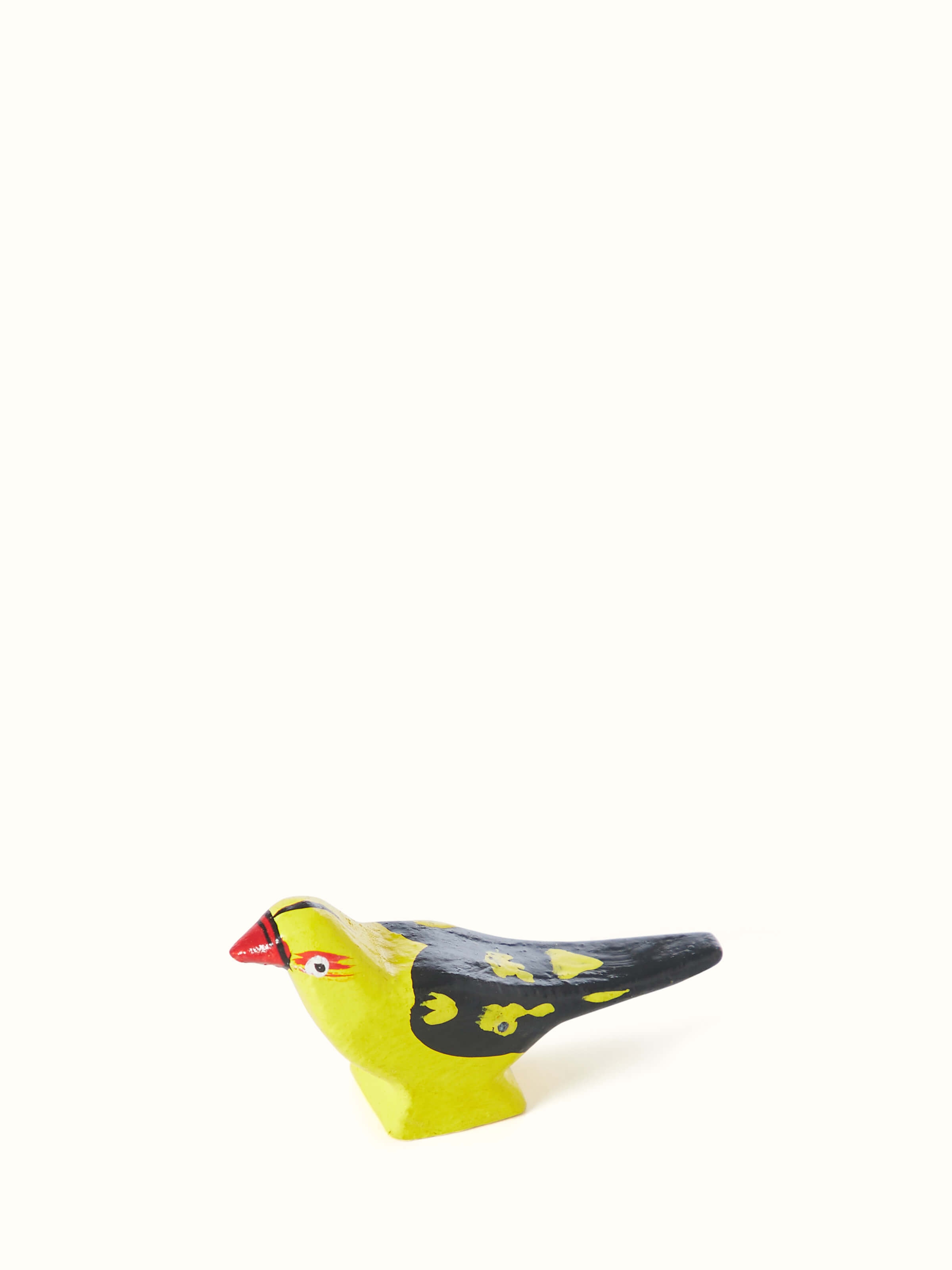 Close-up of wooden endangered Indian bird toys (6 pcs) focusing on the craftsmanship and wood texture.